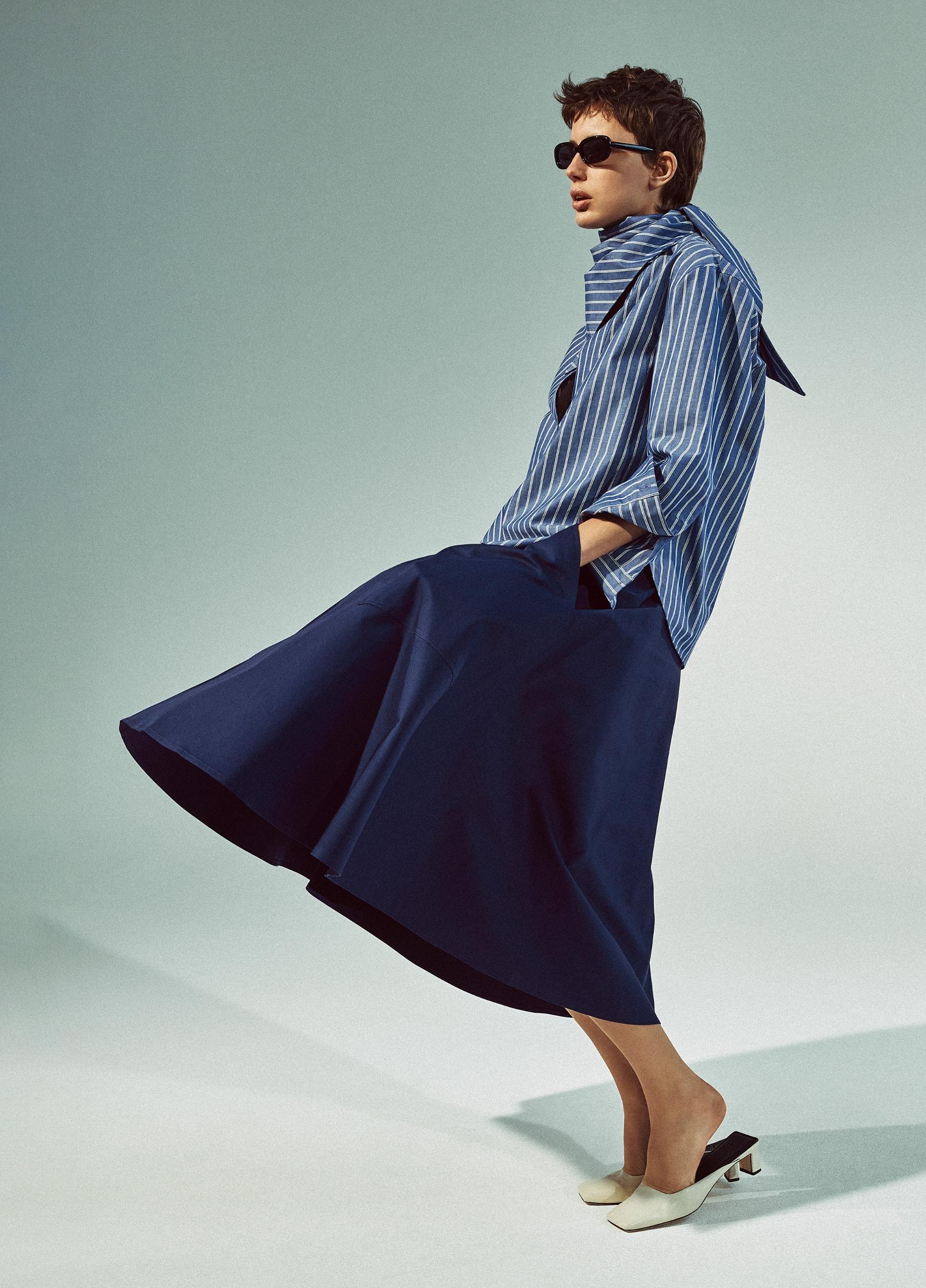 Striped Cotton Relaxed Popover Shirt image number 4