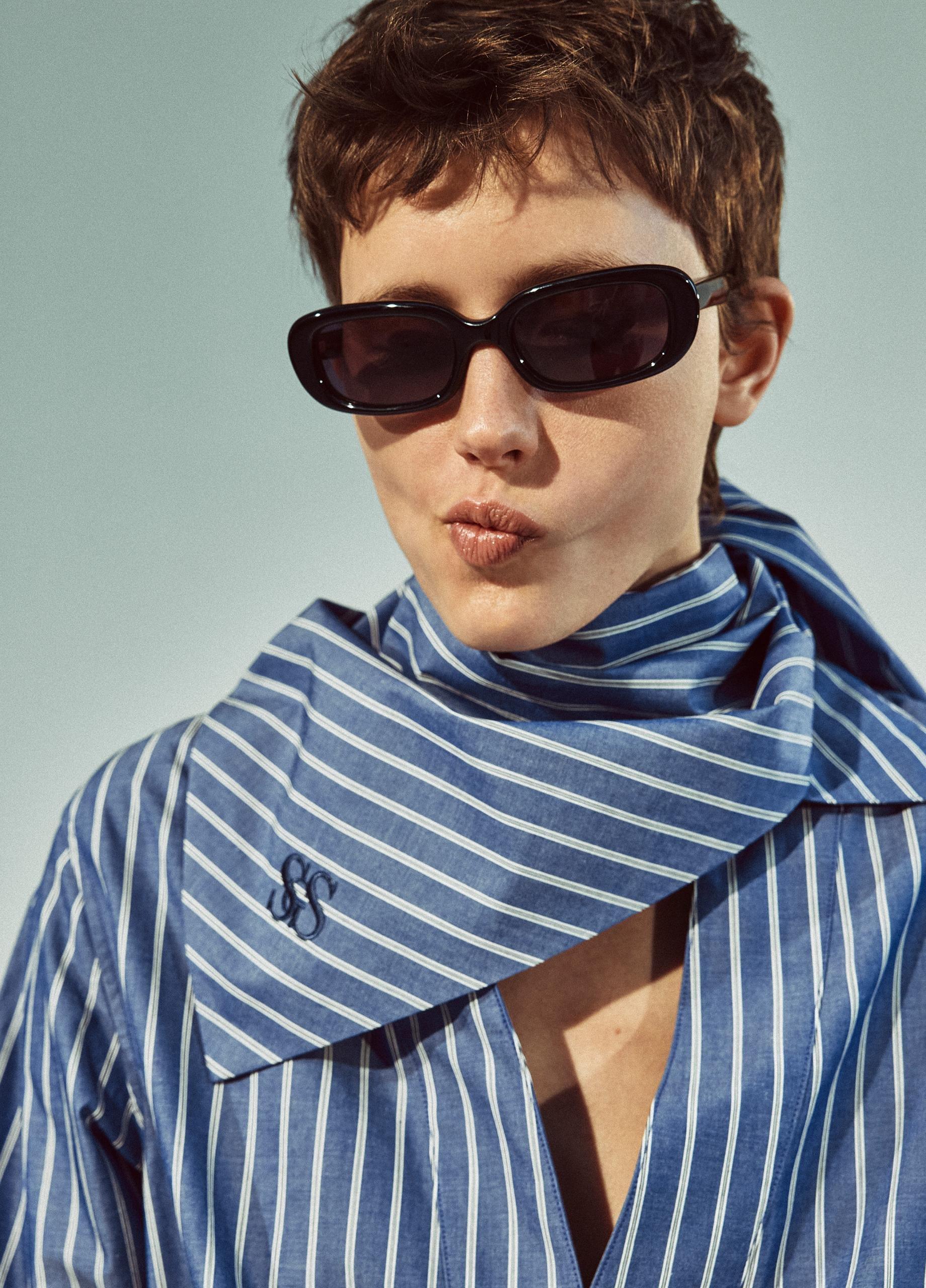 Striped Cotton Relaxed Popover Shirt image number 5