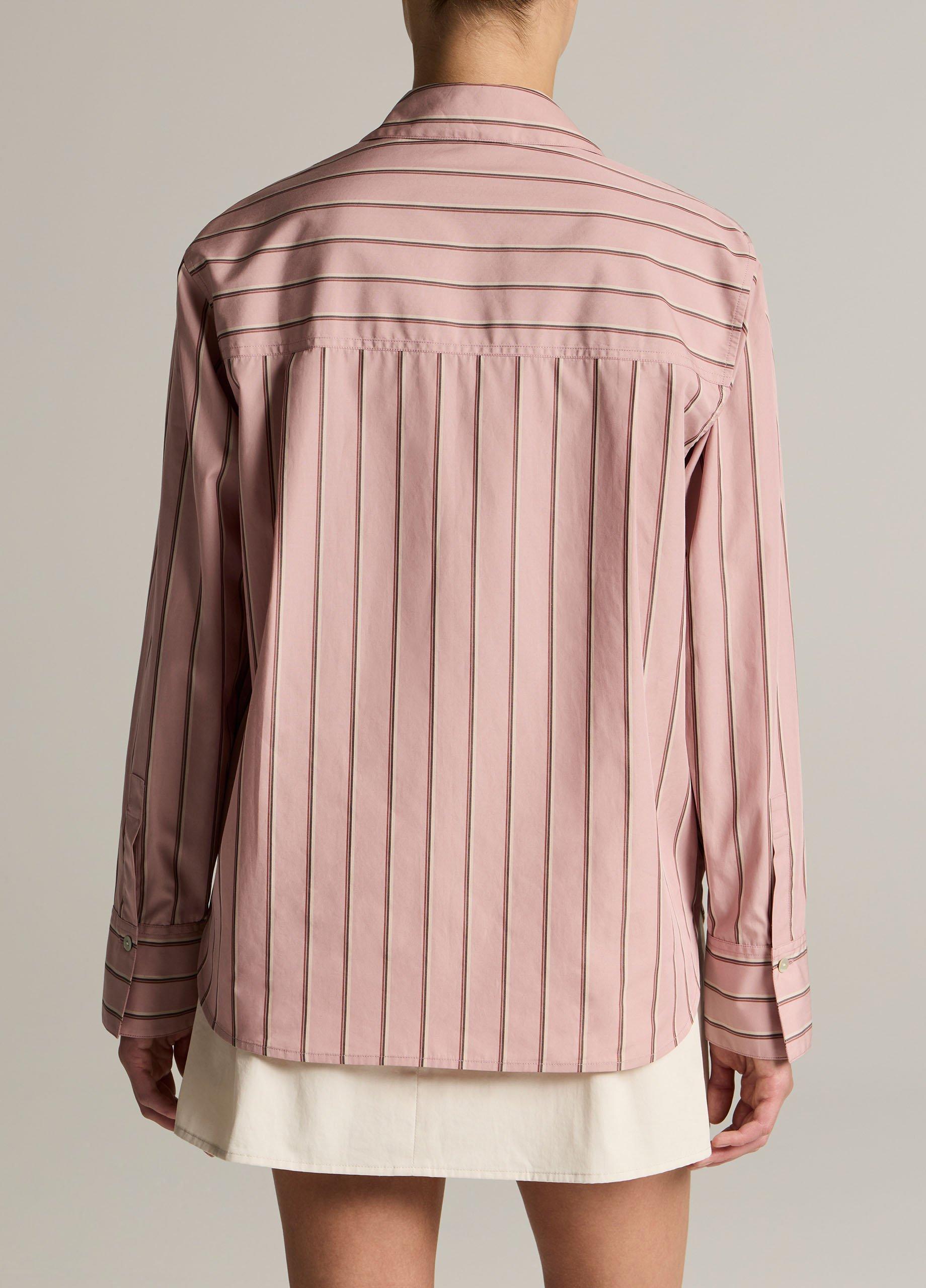 Striped Cotton Relaxed Popover Shirt image number 2