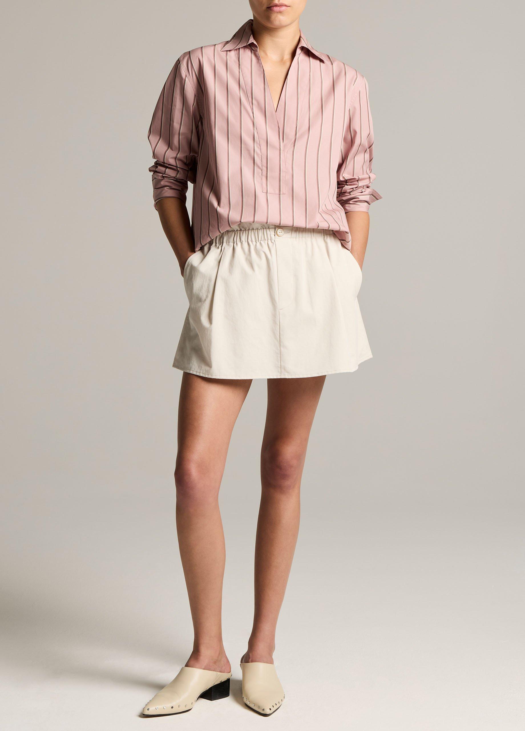 Striped Cotton Relaxed Popover Shirt image number 3