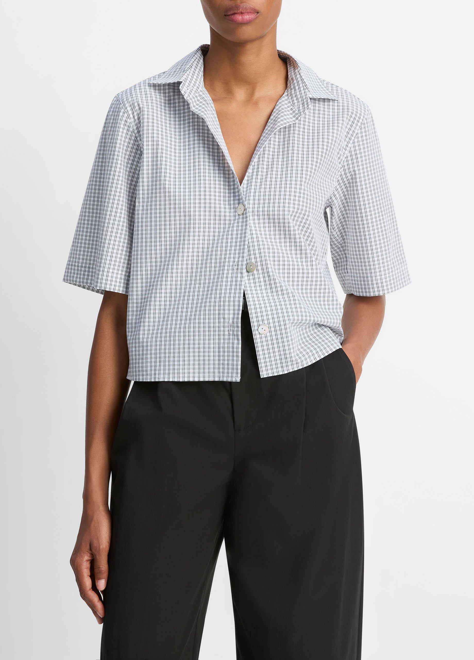 Checked Cotton Cropped Shirt image number 0