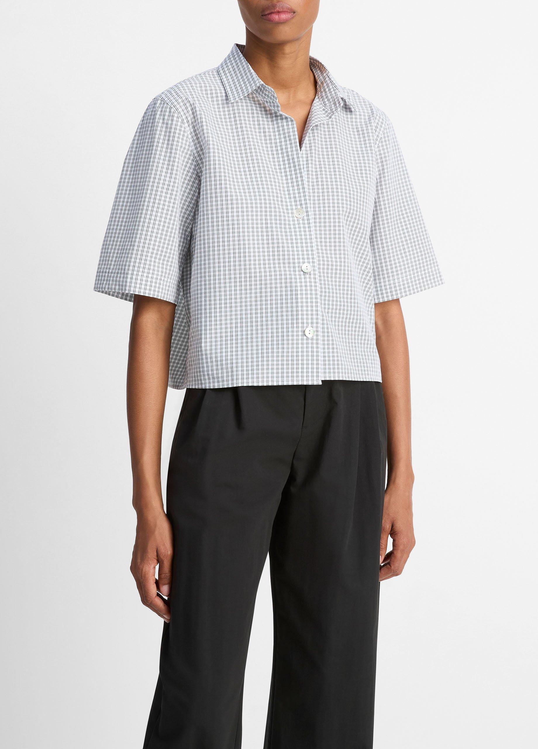 Checked Cotton Cropped Shirt image number 1