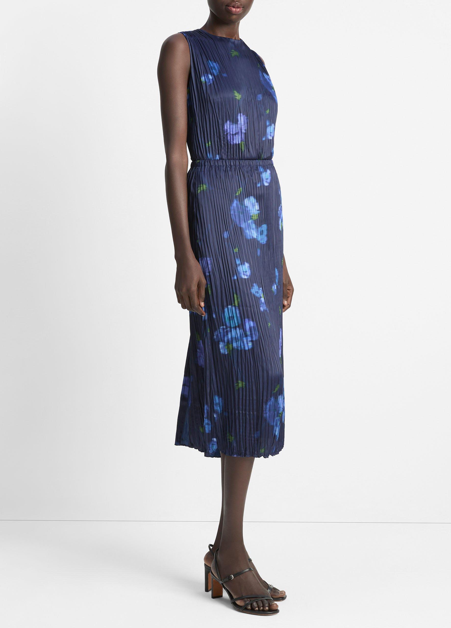 Poppy Blur Crushed Satin Column Skirt image number 1