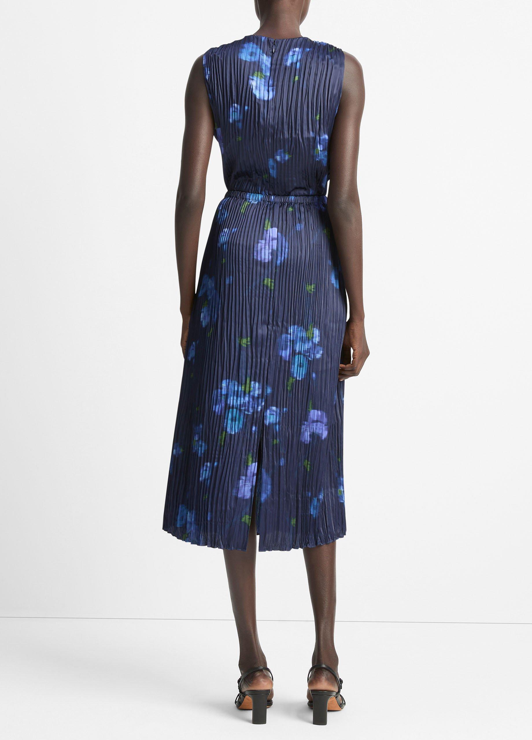 Poppy Blur Crushed Satin Column Skirt image number 2