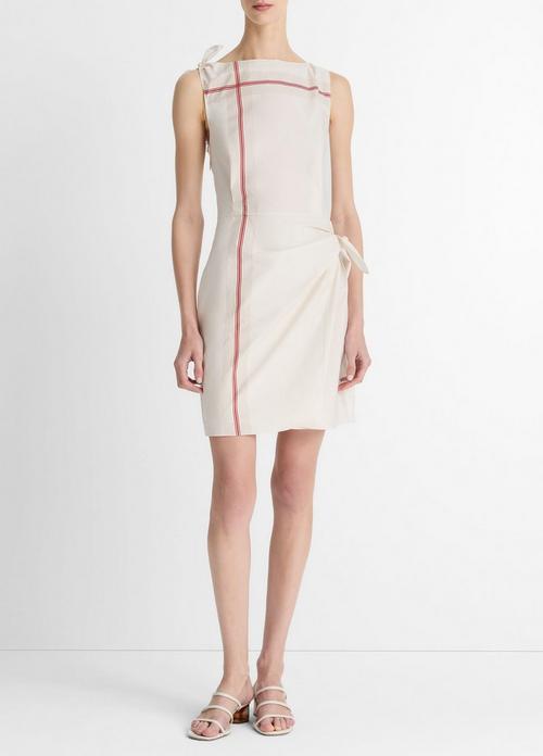 Handkerchief-Stripe Wrap Dress