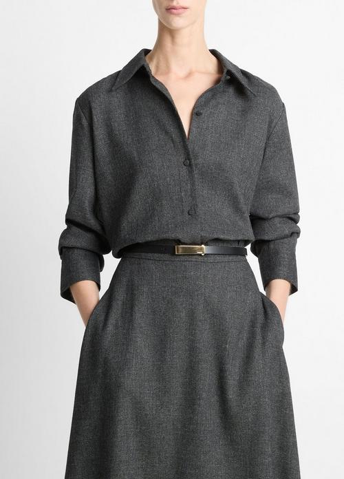 Italian Jaspe Relaxed Button-Front Shirt