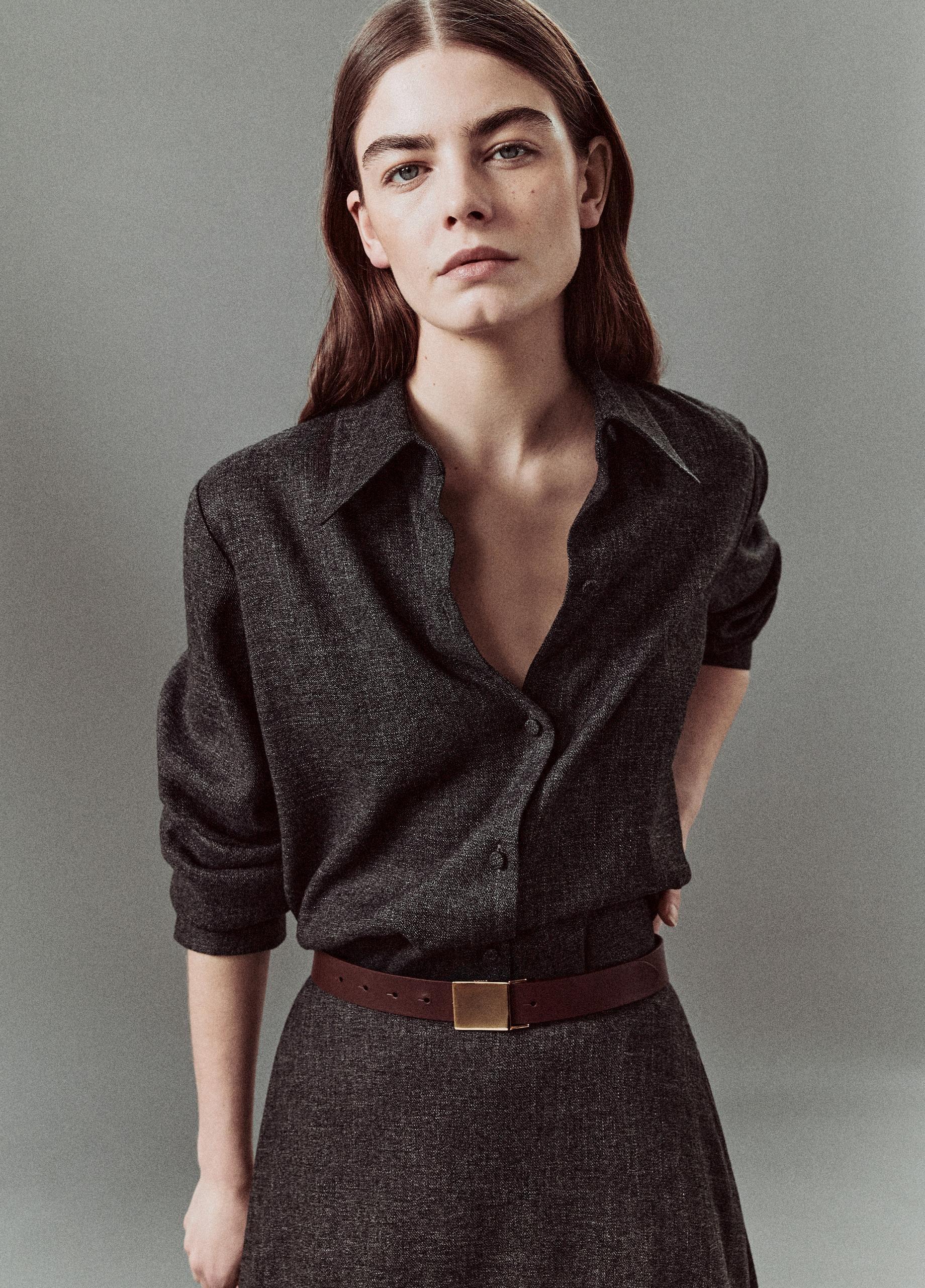 Italian Jaspe Relaxed Button-Front Shirt image number 4