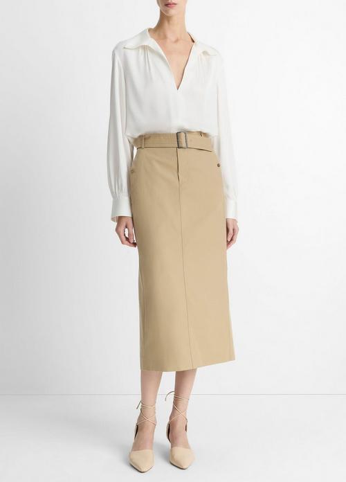 Cotton Trench Pencil Skirt