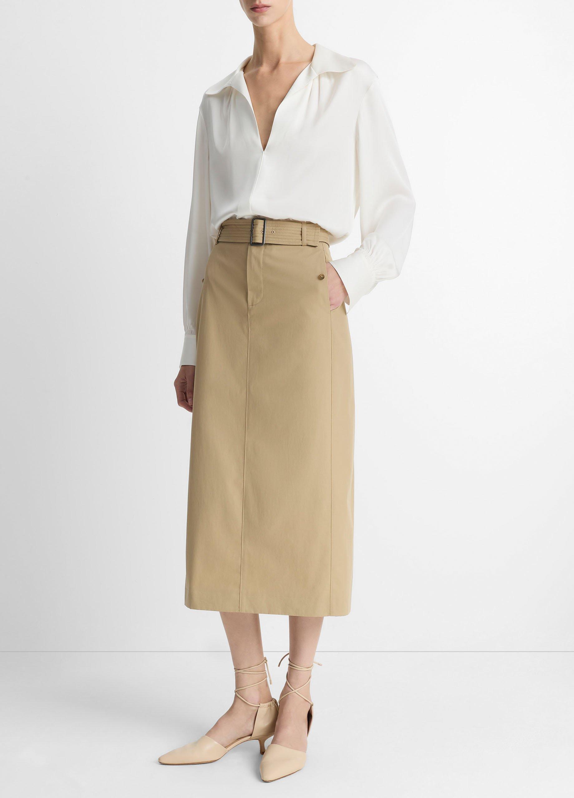 Cotton Trench Pencil Skirt image number 1