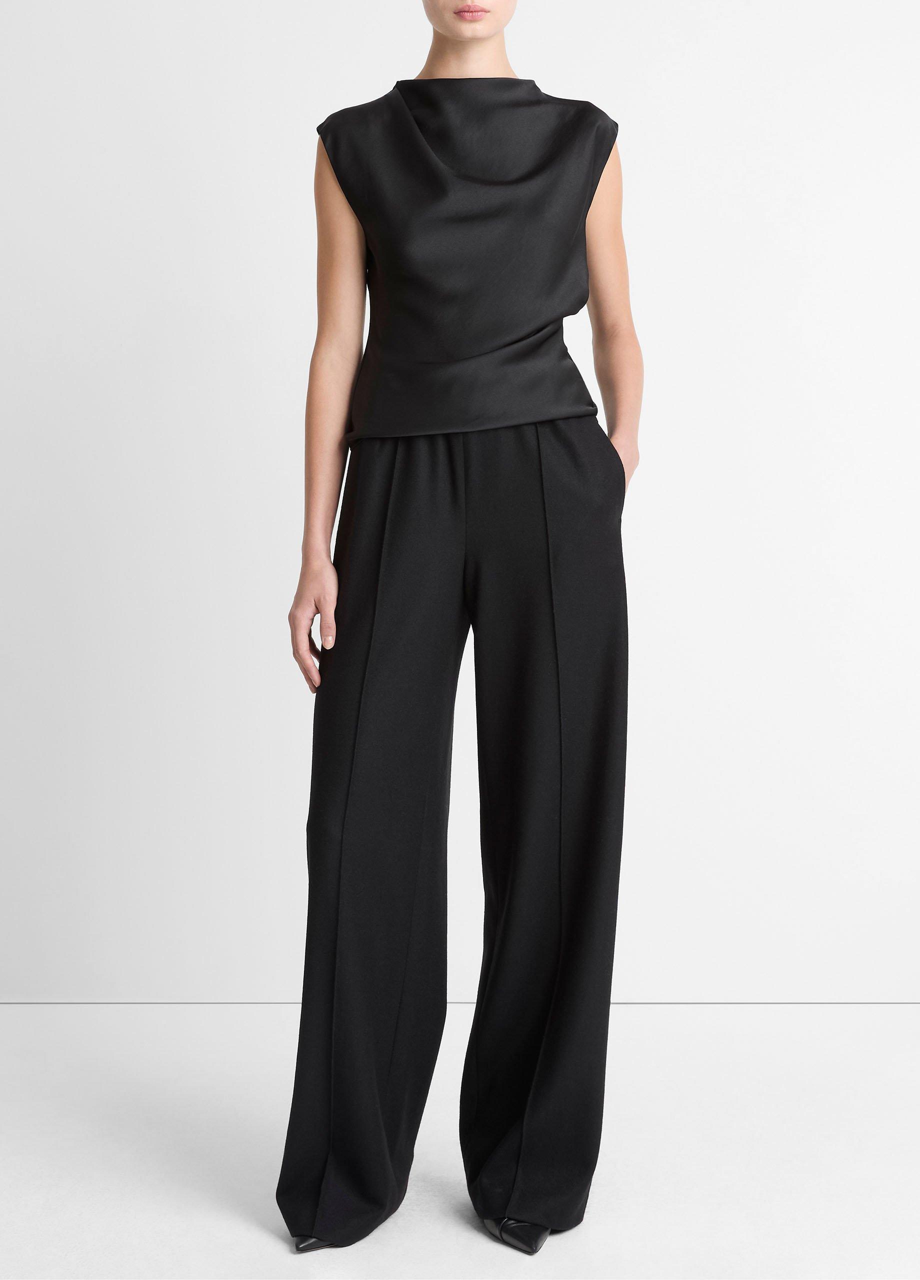 Satin Draped Cowl-Neck Top image number 3