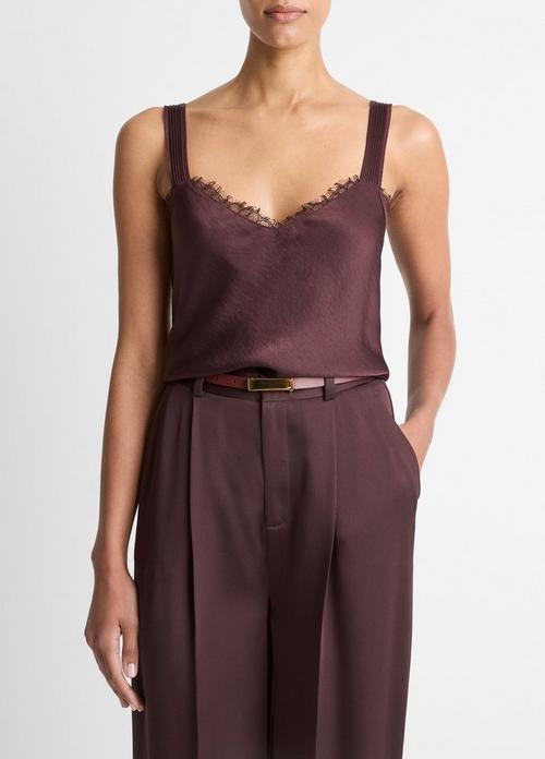 Lace-Trim Satin Camisole