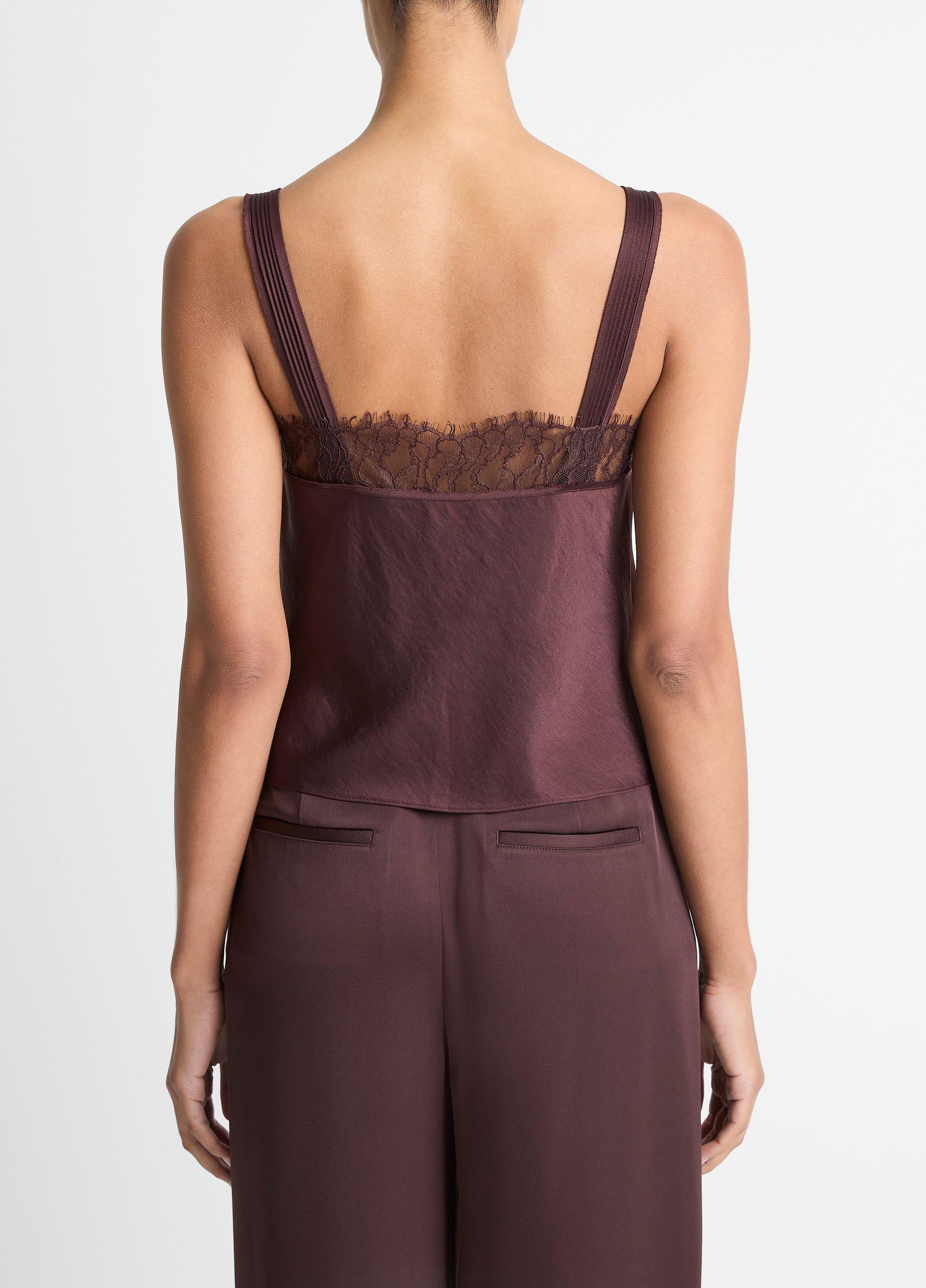 Lace-Trim Satin Camisole image number 2