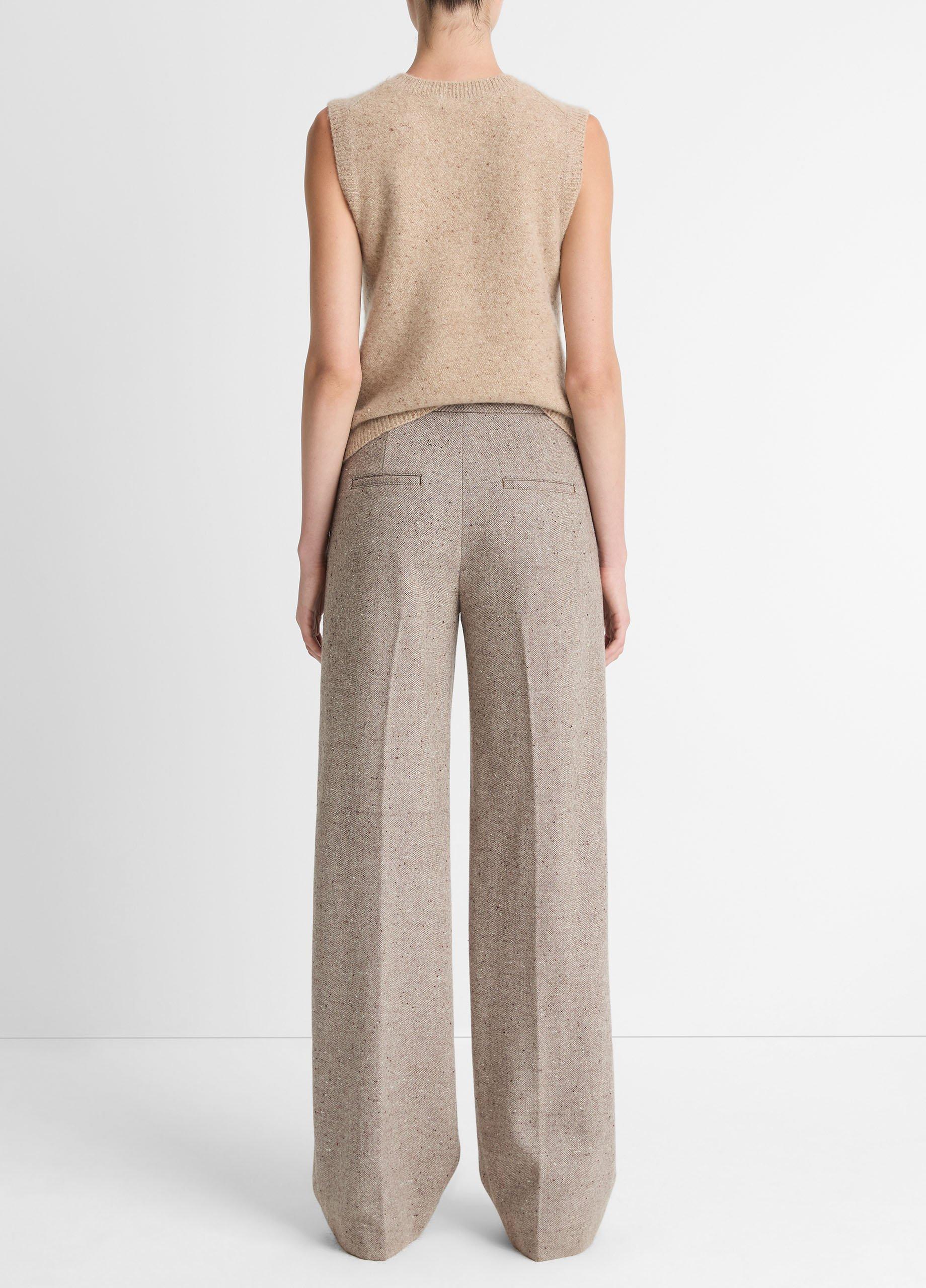 Donegal Wool-Blend Wide-Leg Trouser in Trousers | Vince