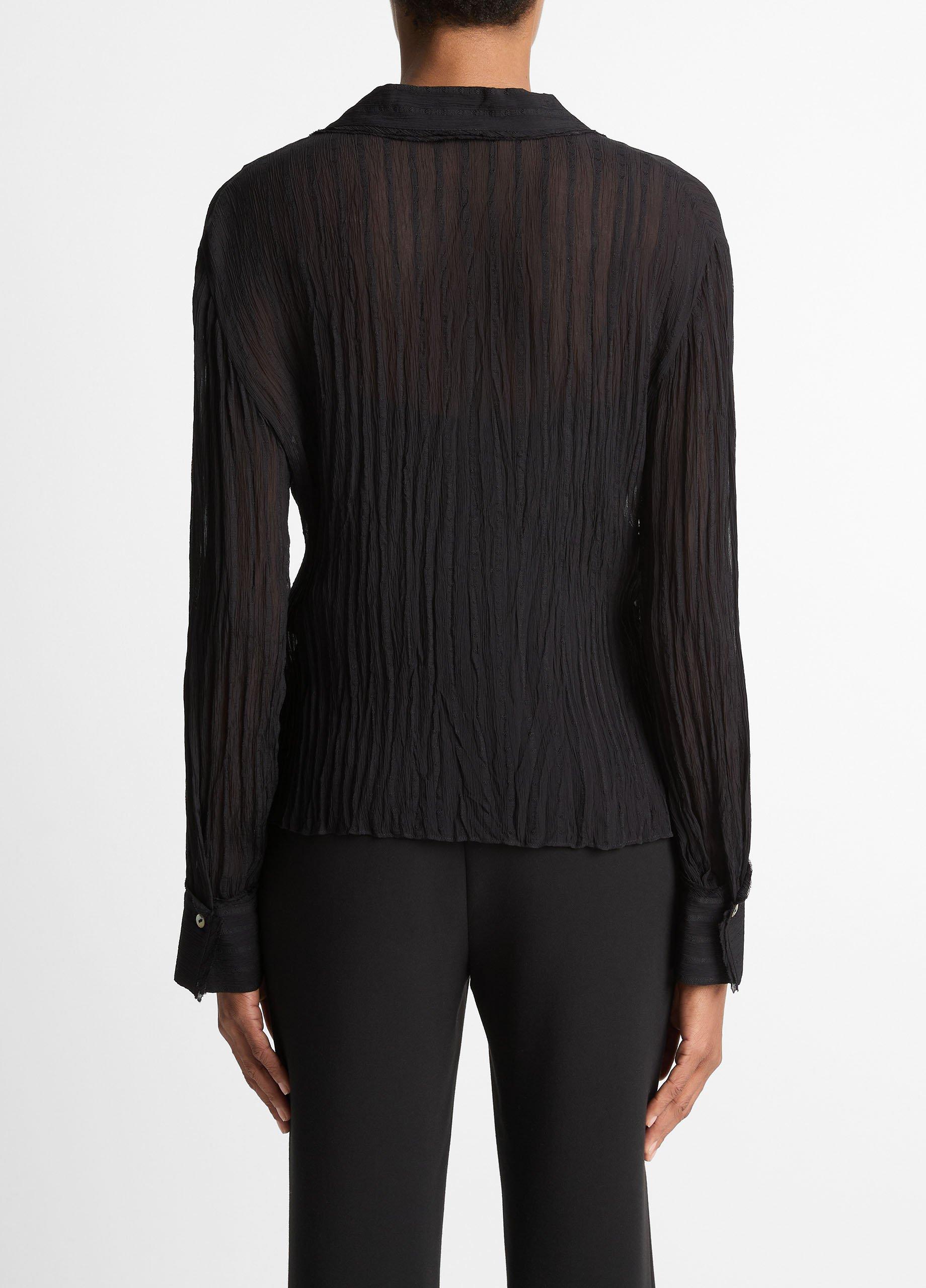 Crushed Stripe Button-Front Shirt image number 2