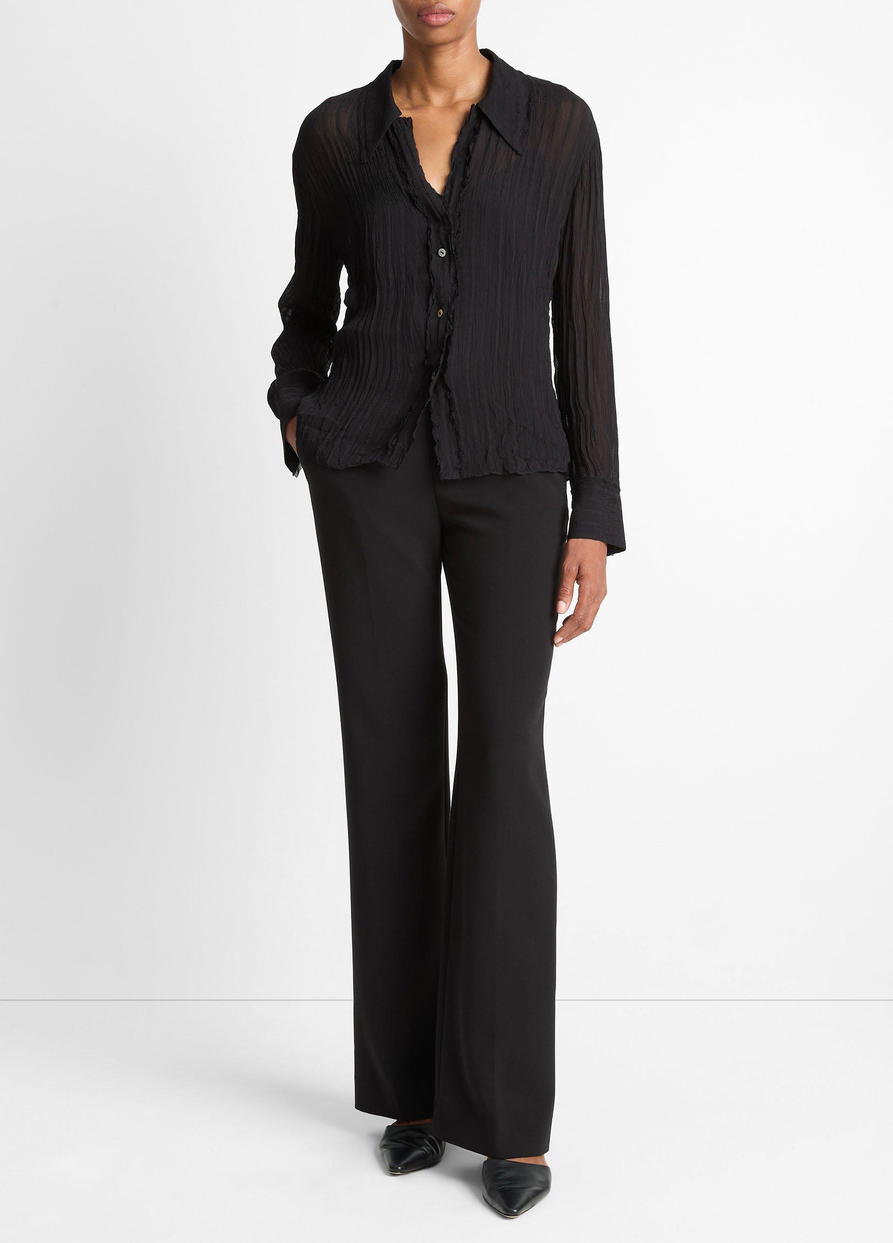 Crushed Stripe Button-Front Shirt image number 3