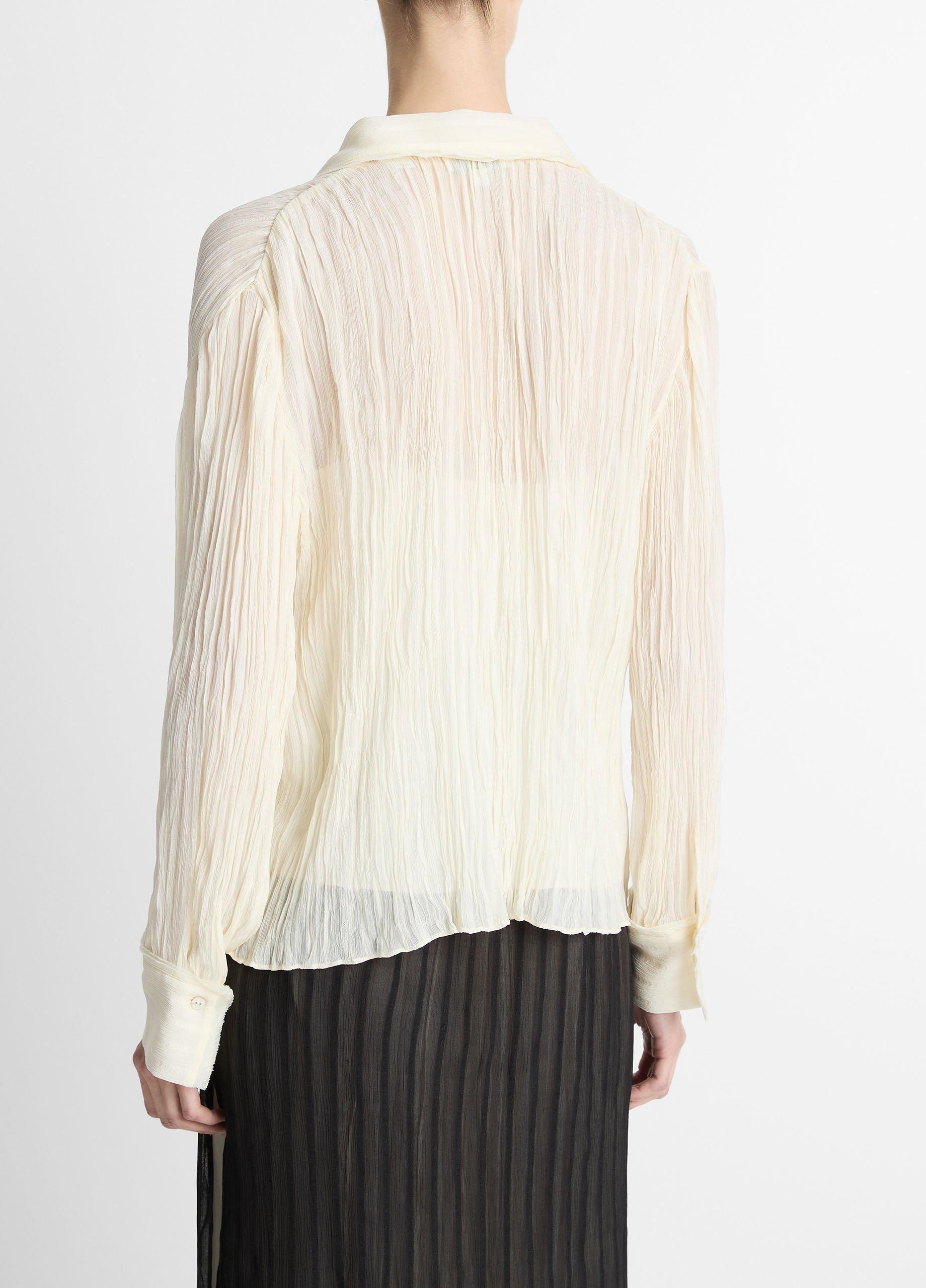 Crushed Stripe Button-Front Shirt image number 2