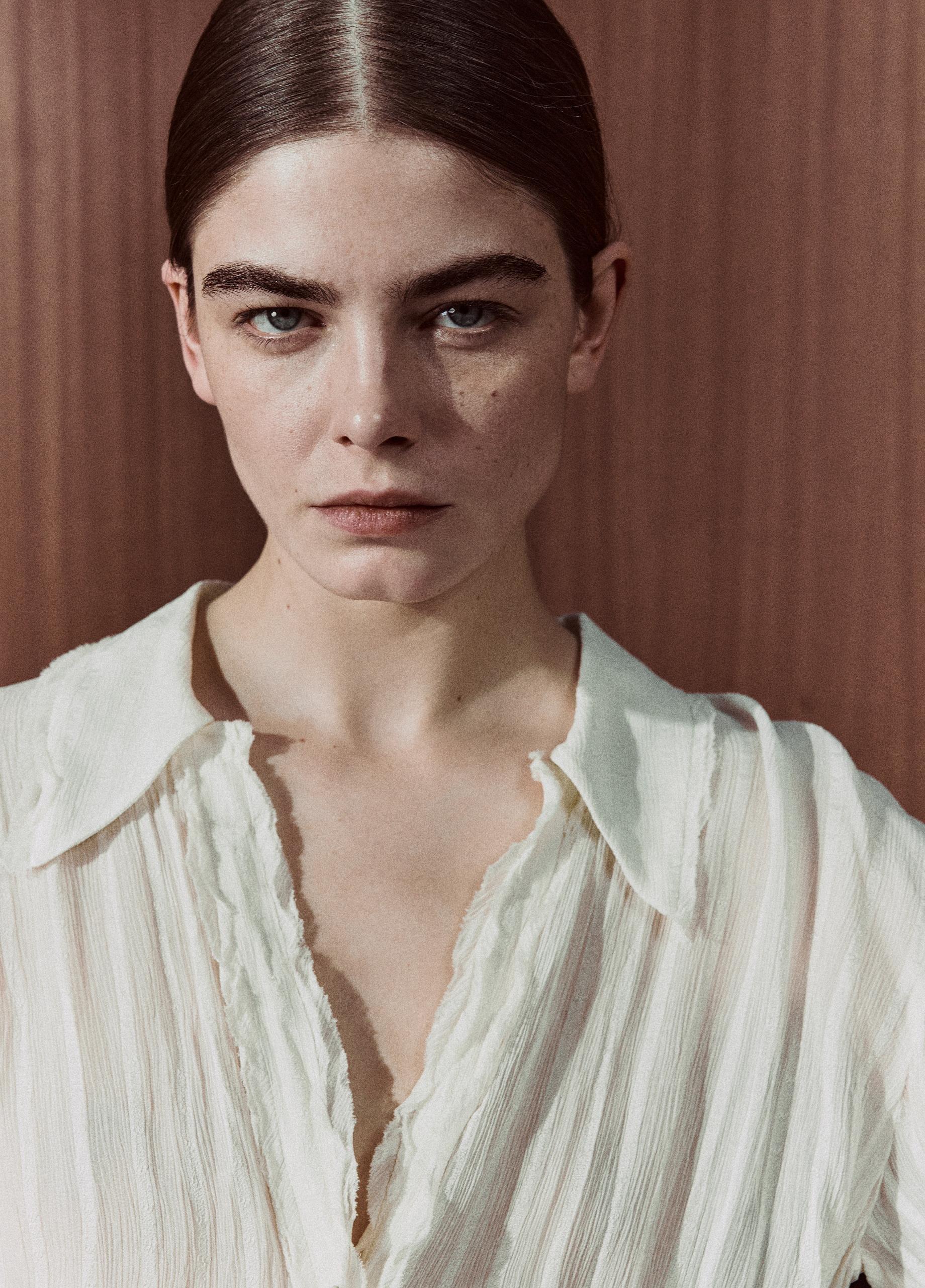 Crushed Stripe Button-Front Shirt image number 5