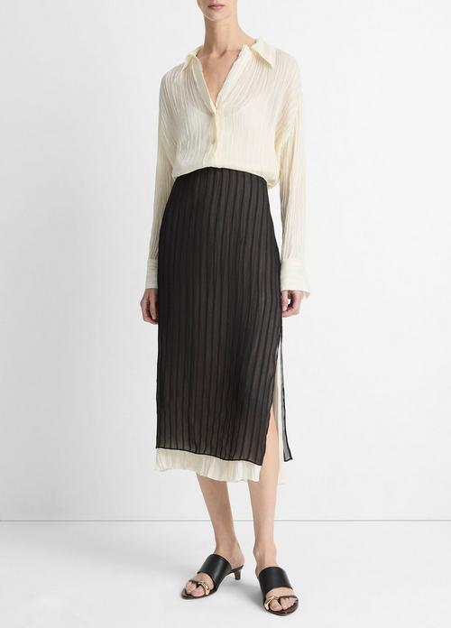 Crushed Stripe Layered Skirt