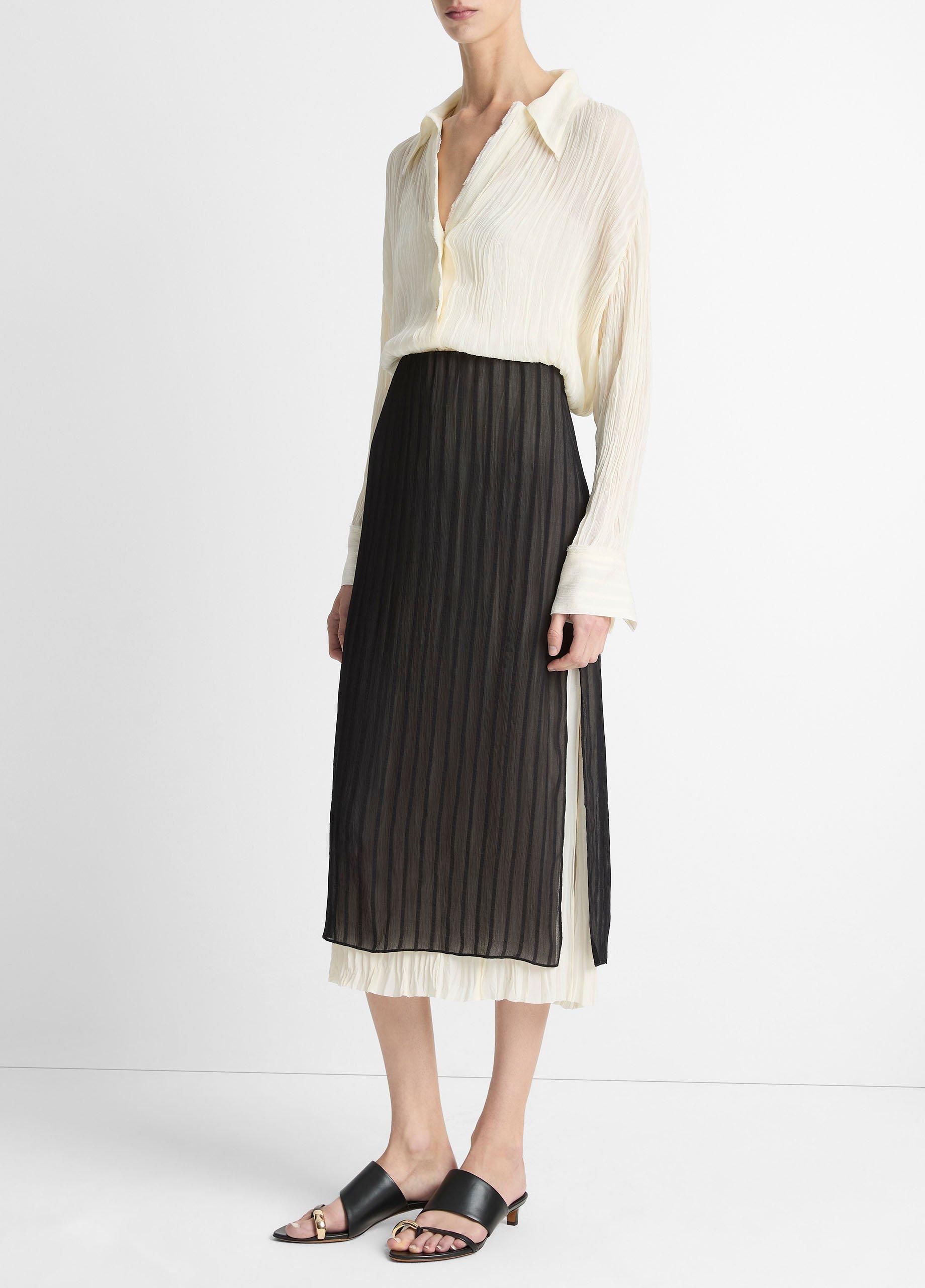 Crushed Stripe Layered Skirt image number 1