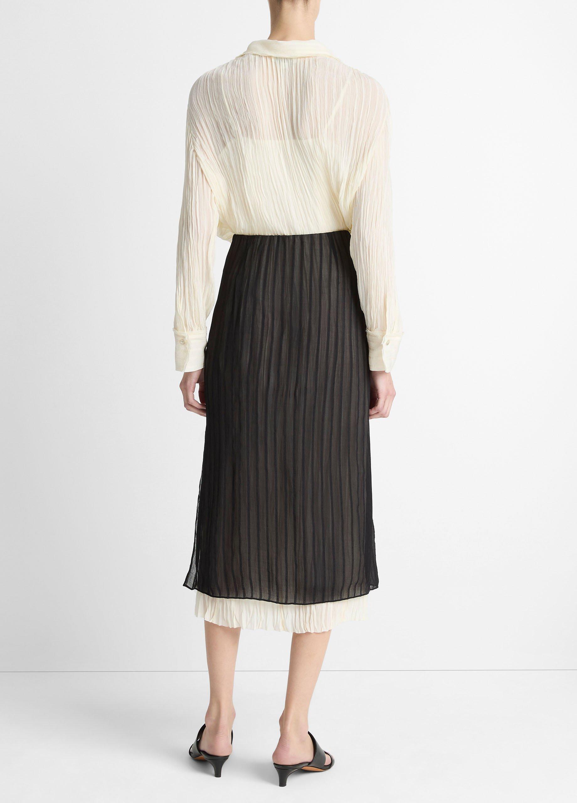 Crushed Stripe Layered Skirt image number 2