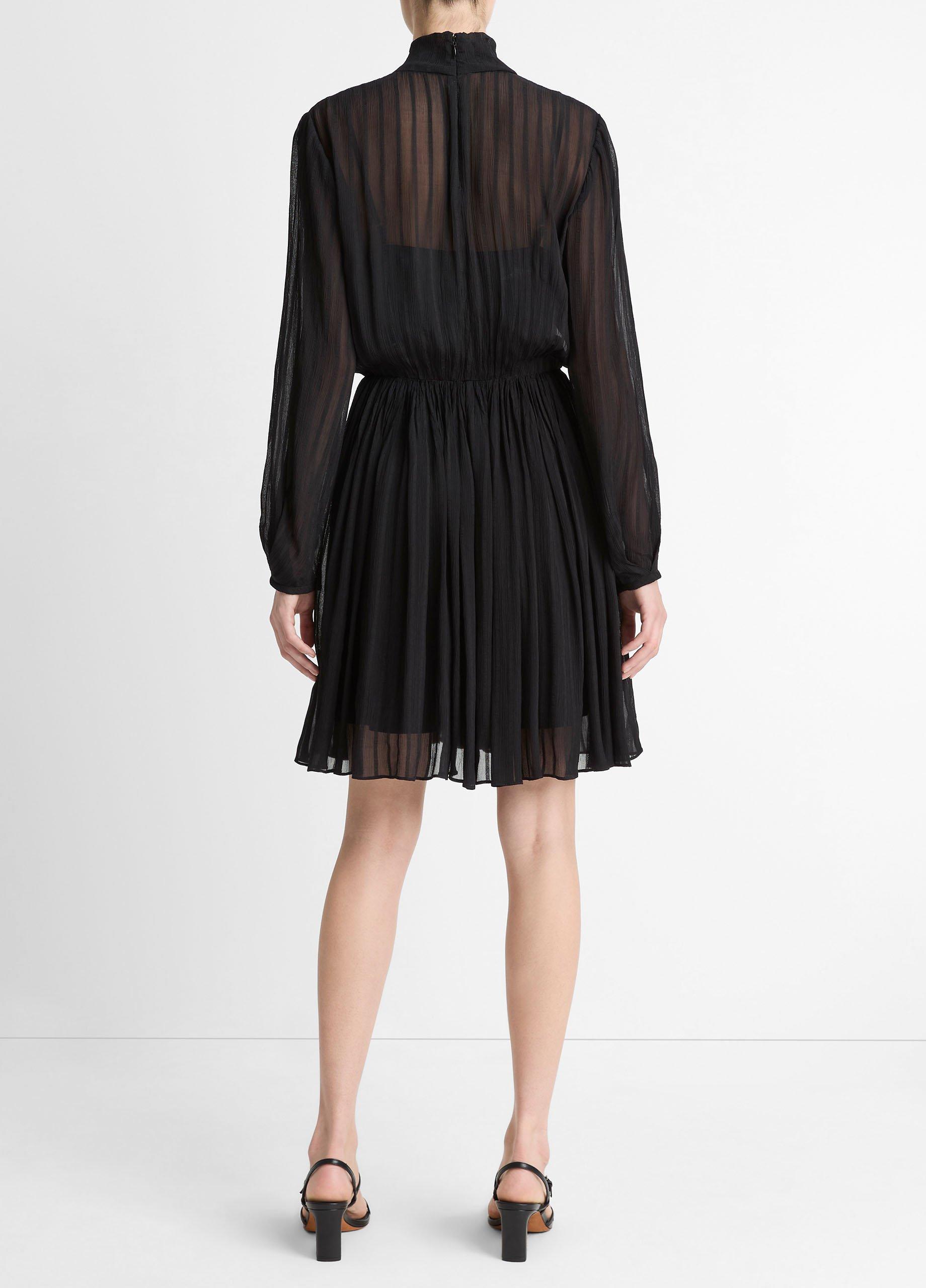 Crinkle Stripe Mock-Neck Dress image number 2