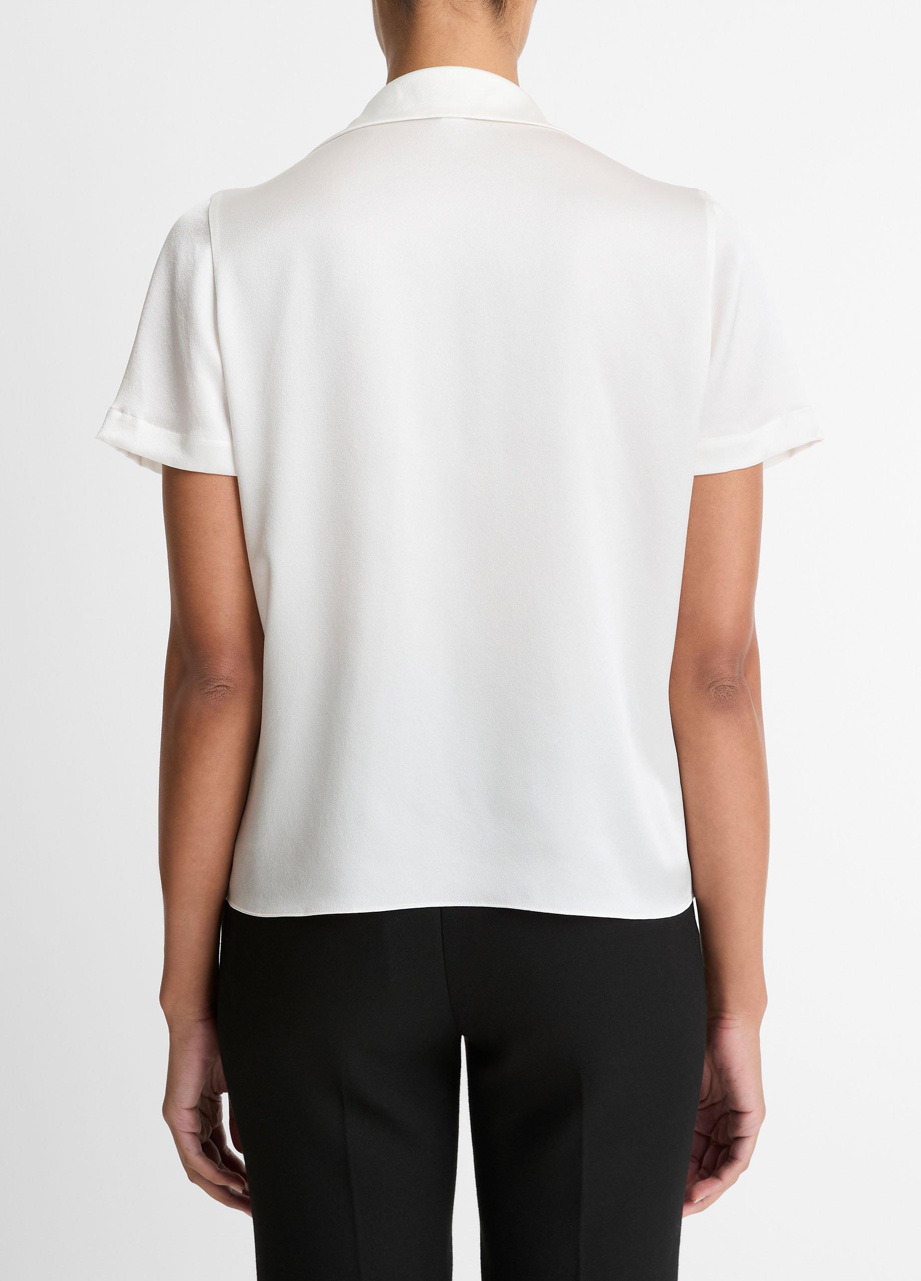 Silk Short-Sleeve Button-Front Shirt image number 2