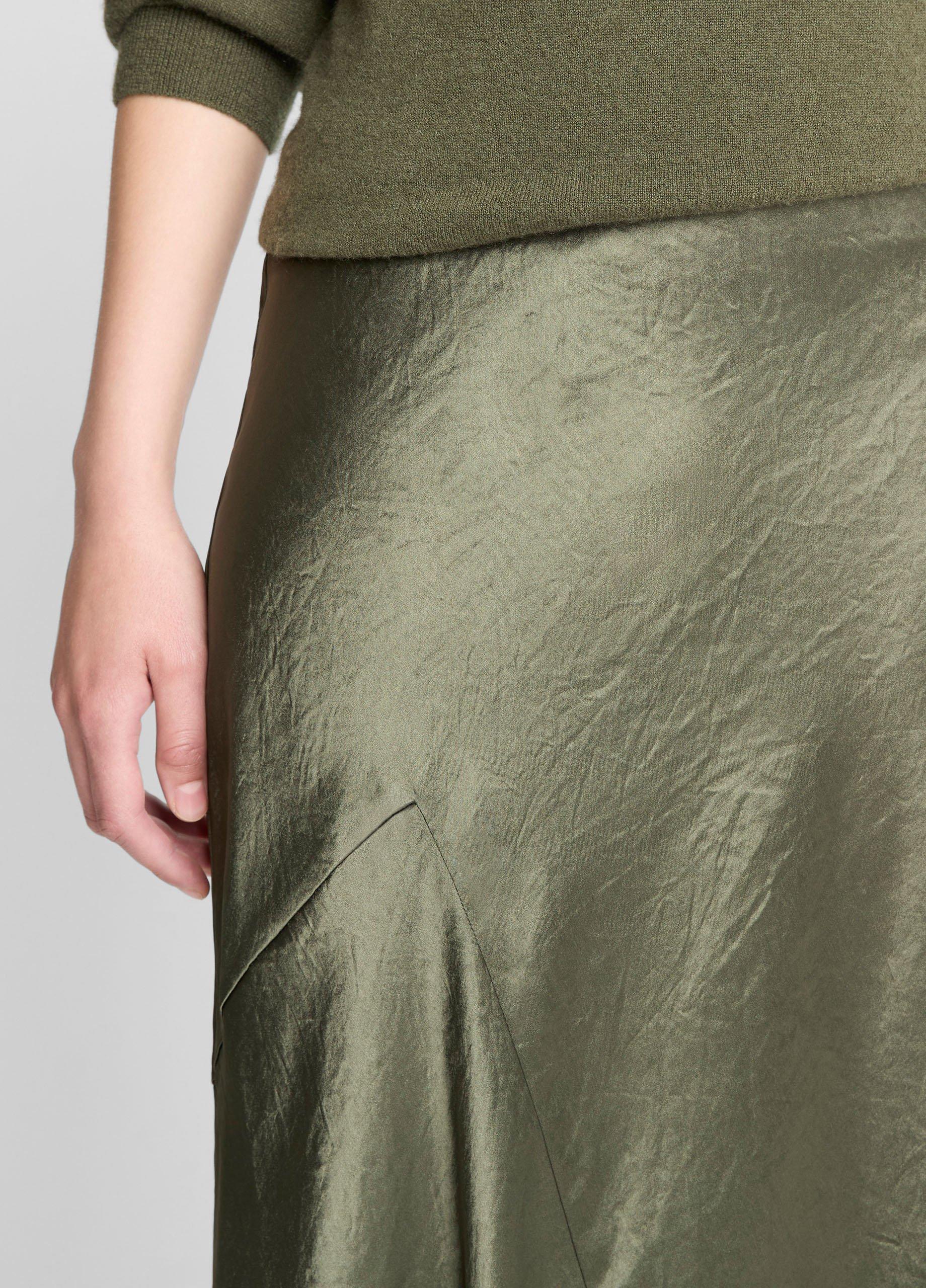 Paneled Satin Bias Skirt image number 3
