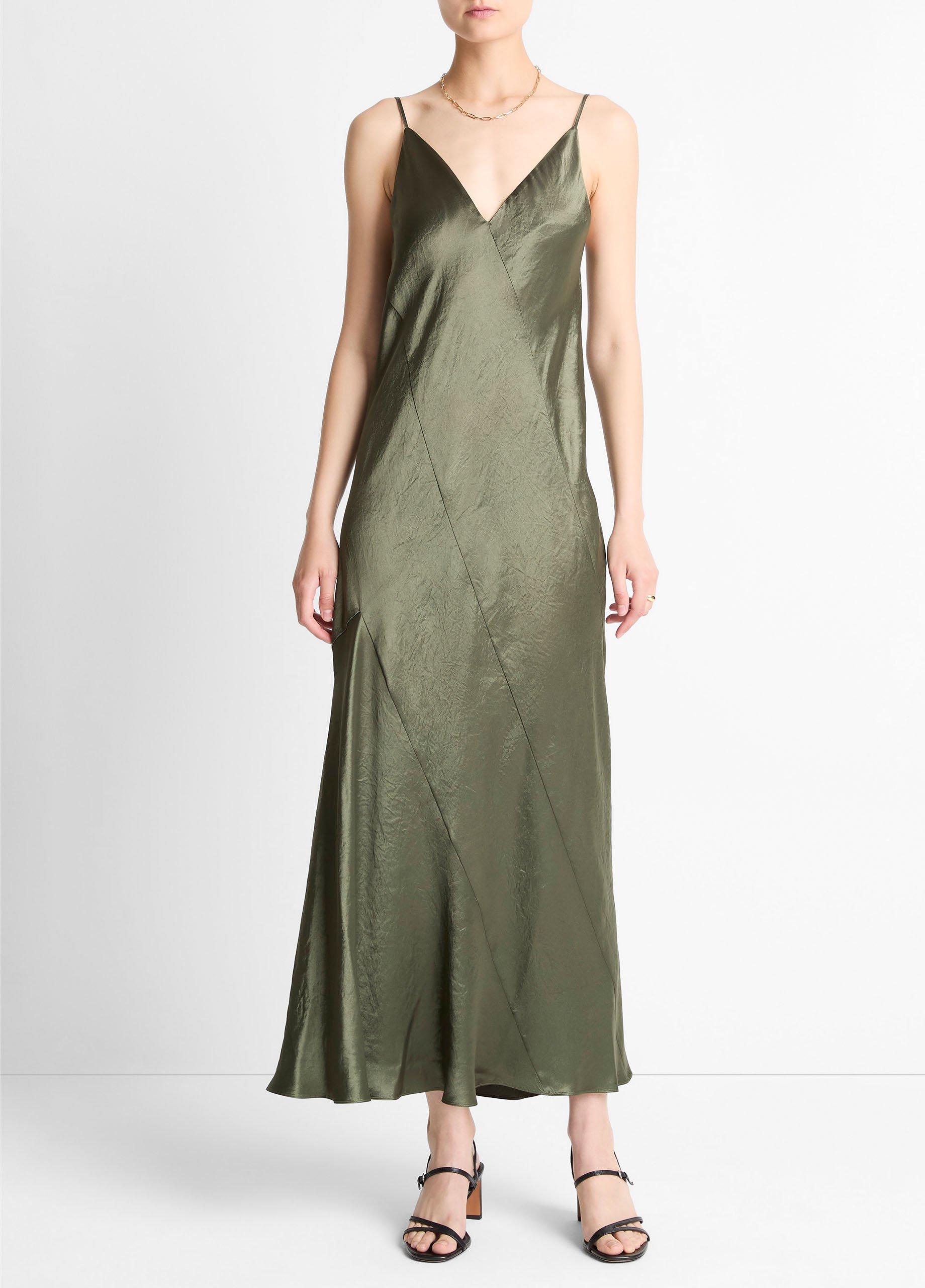 Paneled Satin Bias Slip Dress image number 0