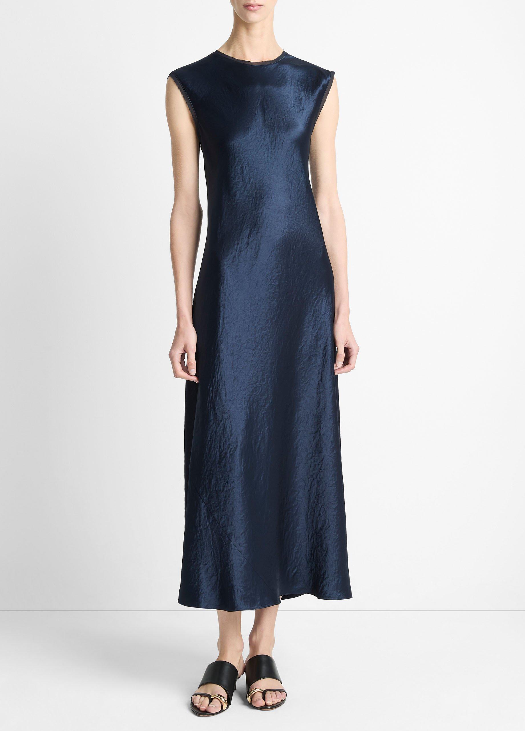 Satin Cap-Sleeve Slip Dress image number 0