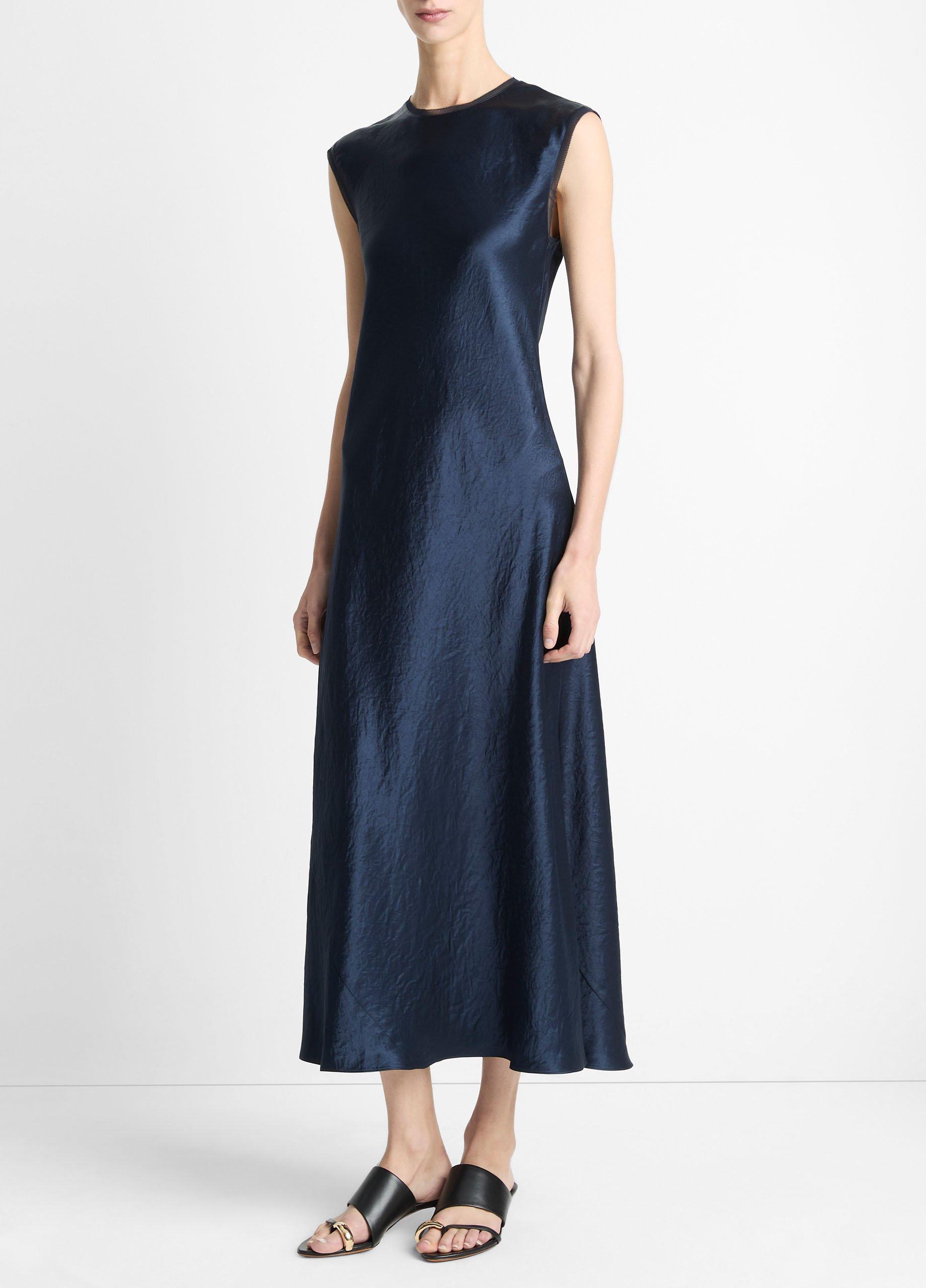 Satin Cap-Sleeve Slip Dress image number 1