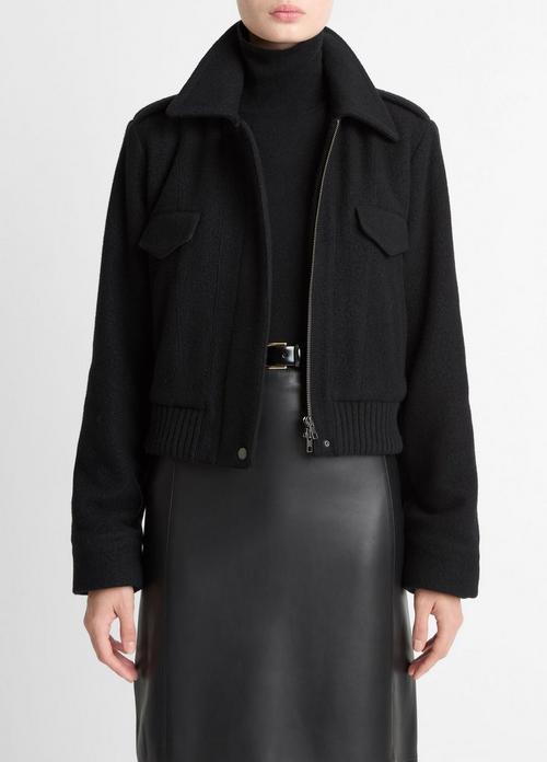 Italian Wool-Blend Cropped Jacket