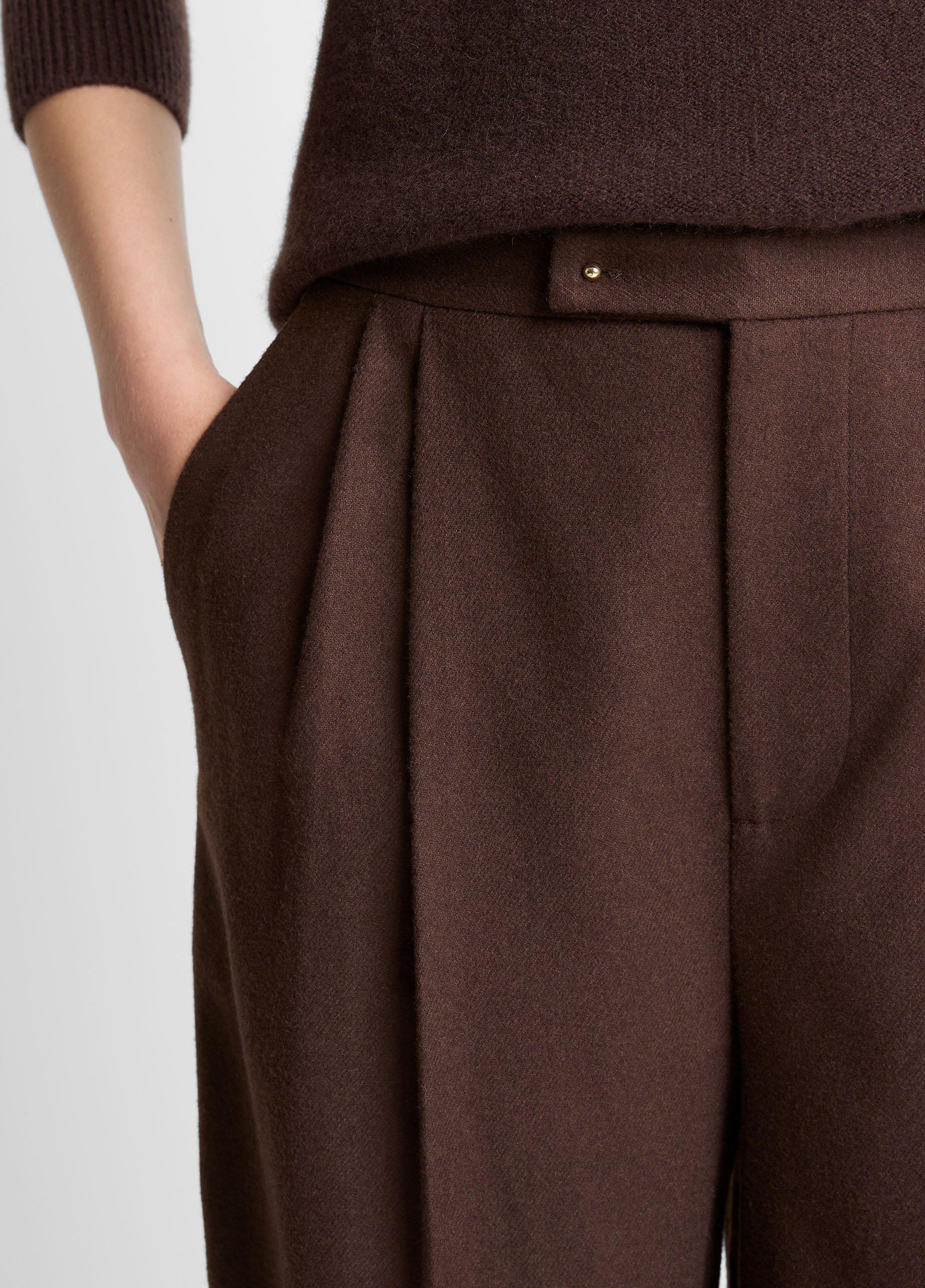 Italian Wool-Blend Pleated Wide-Leg Trouser image number 3
