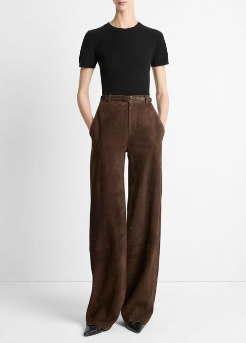 Suede Mid-Rise Trouser