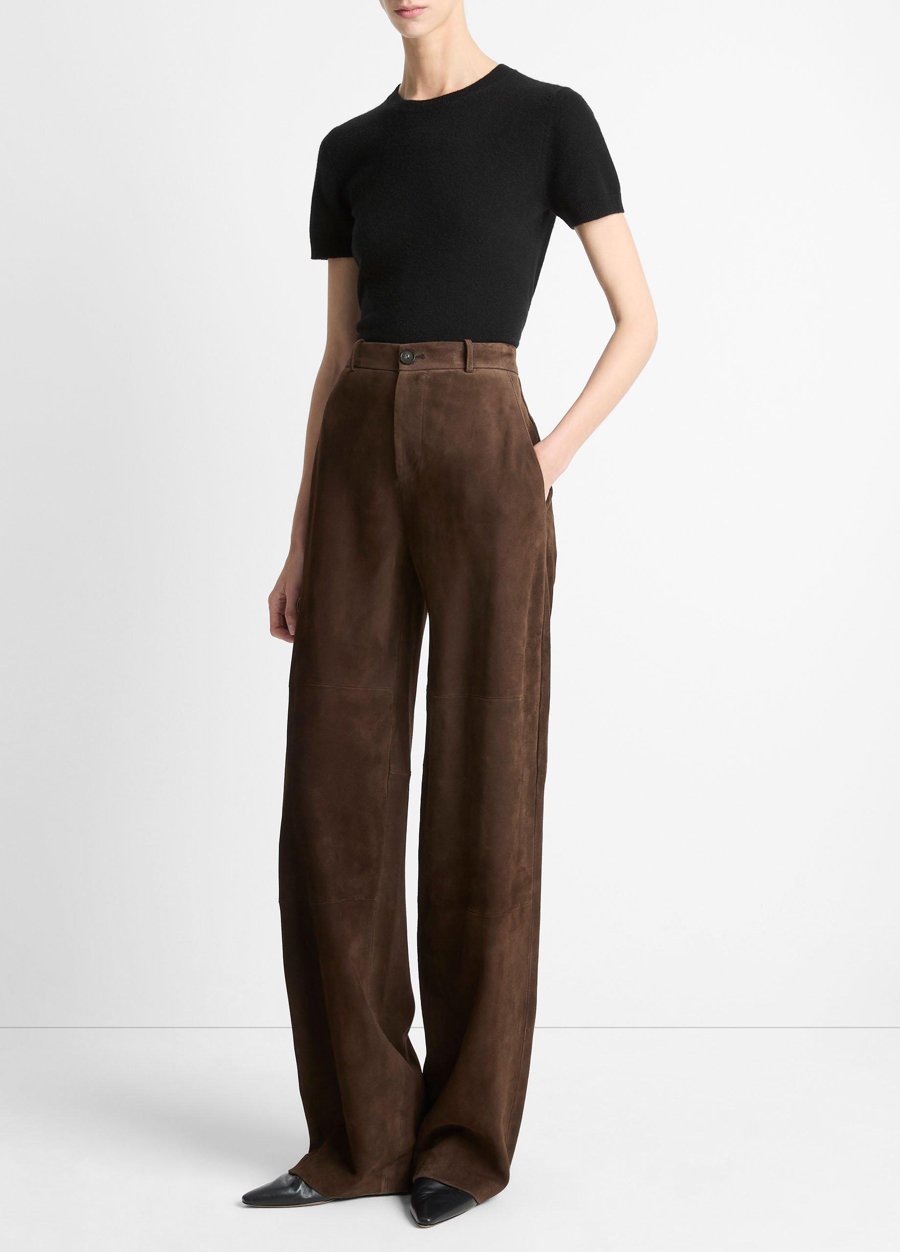 Suede Mid-Rise Trouser image number 1