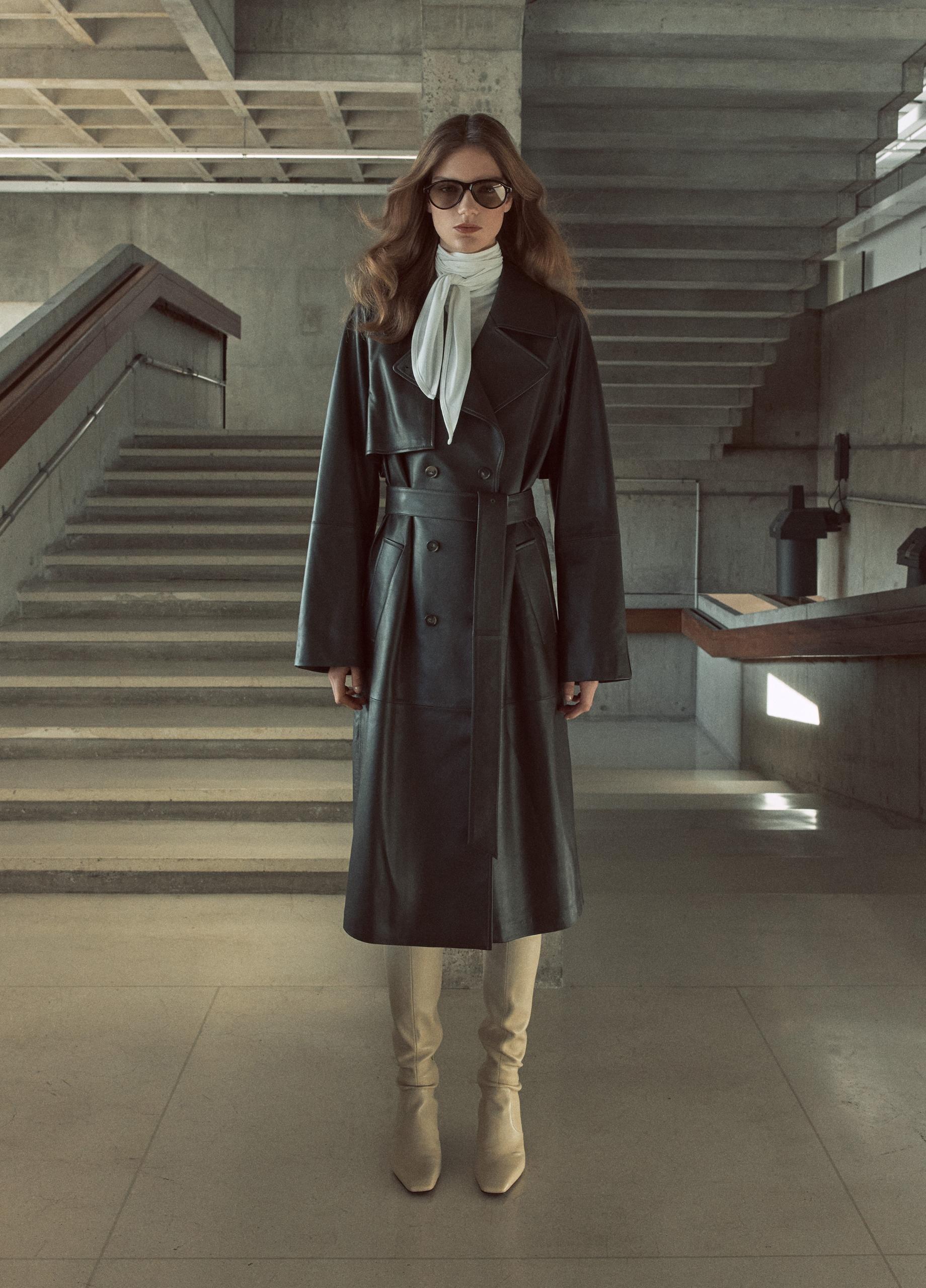 Leather Trench Coat image number 4