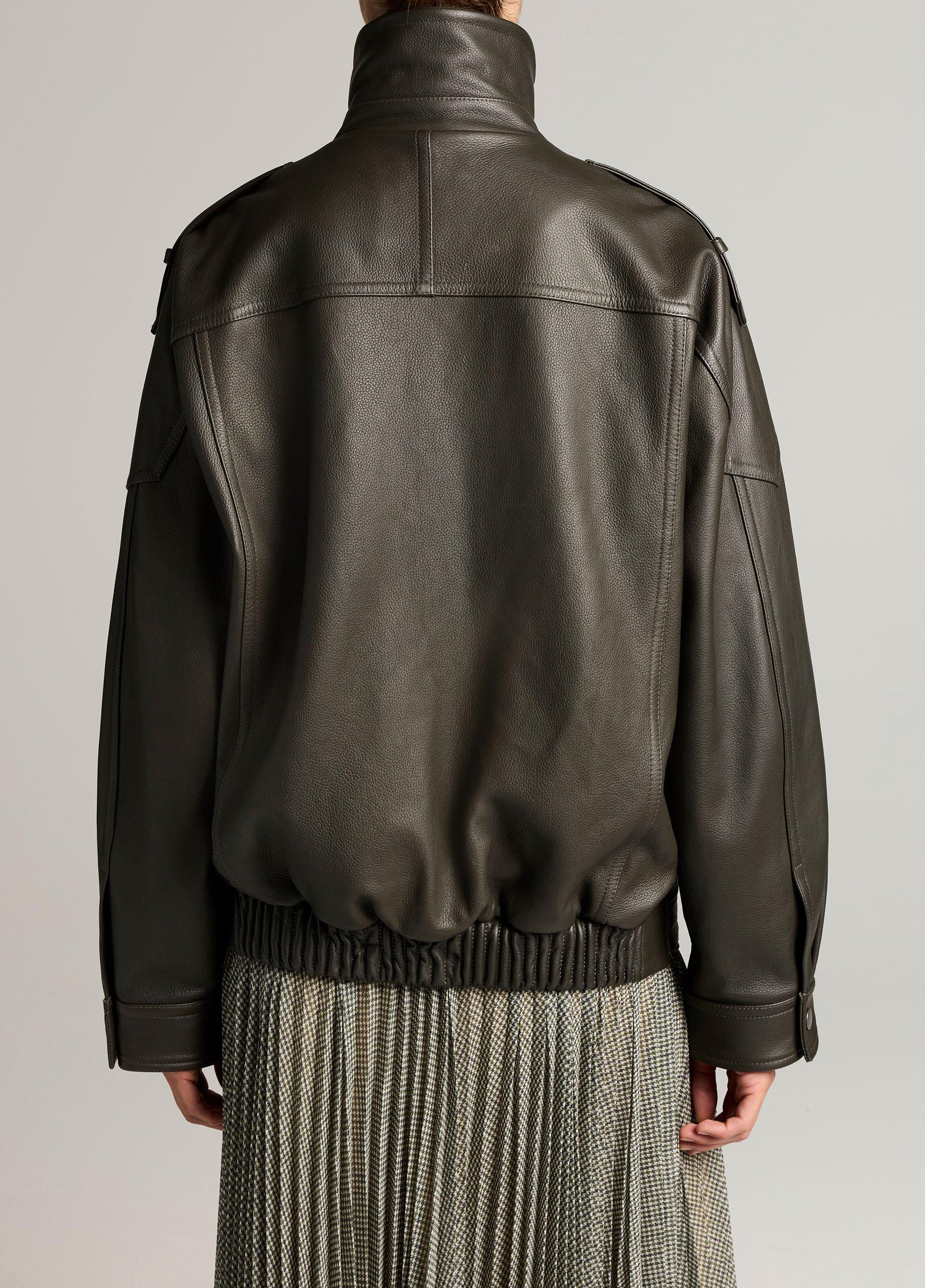 Leather Oversized Biker Jacket image number 2