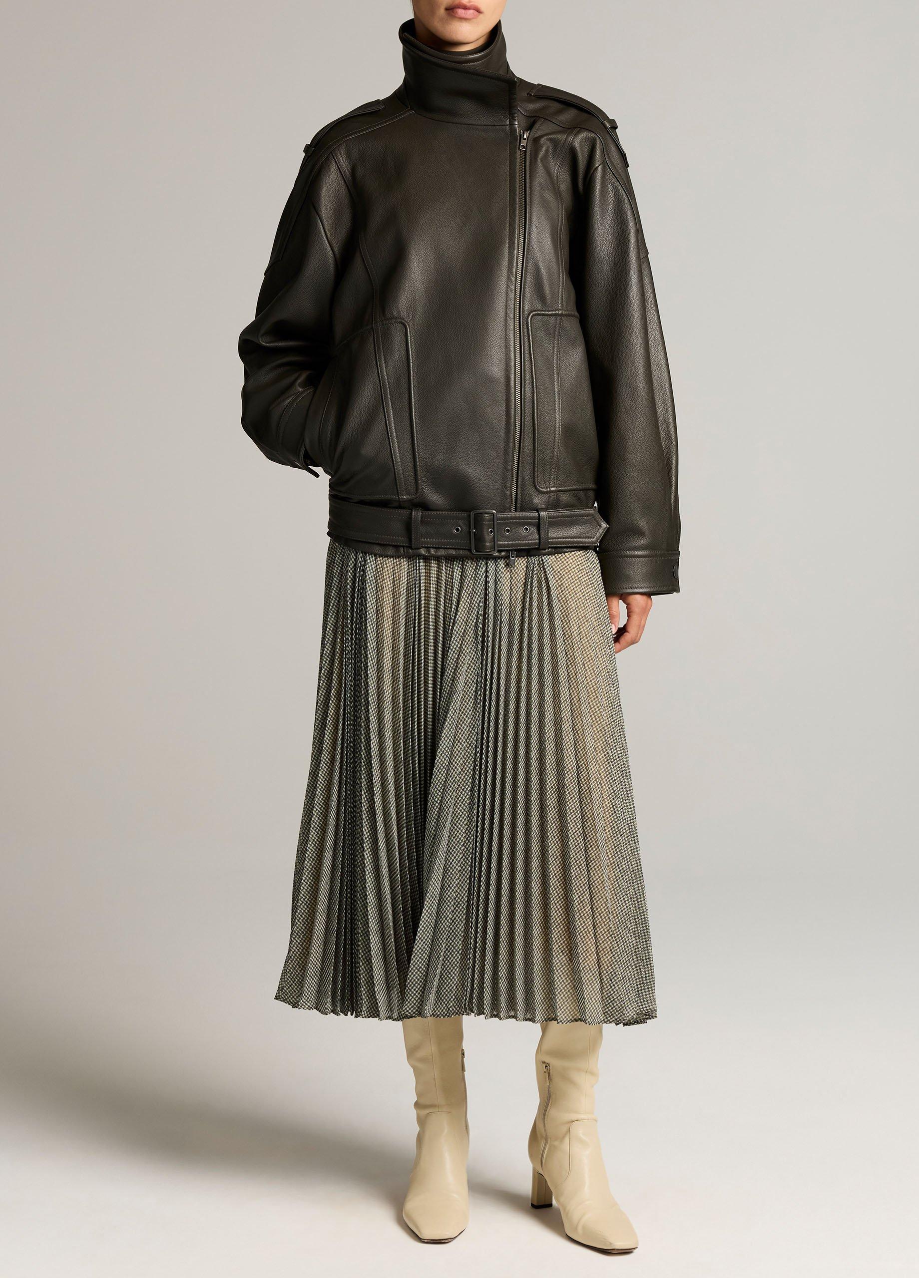Leather Oversized Biker Jacket image number 3