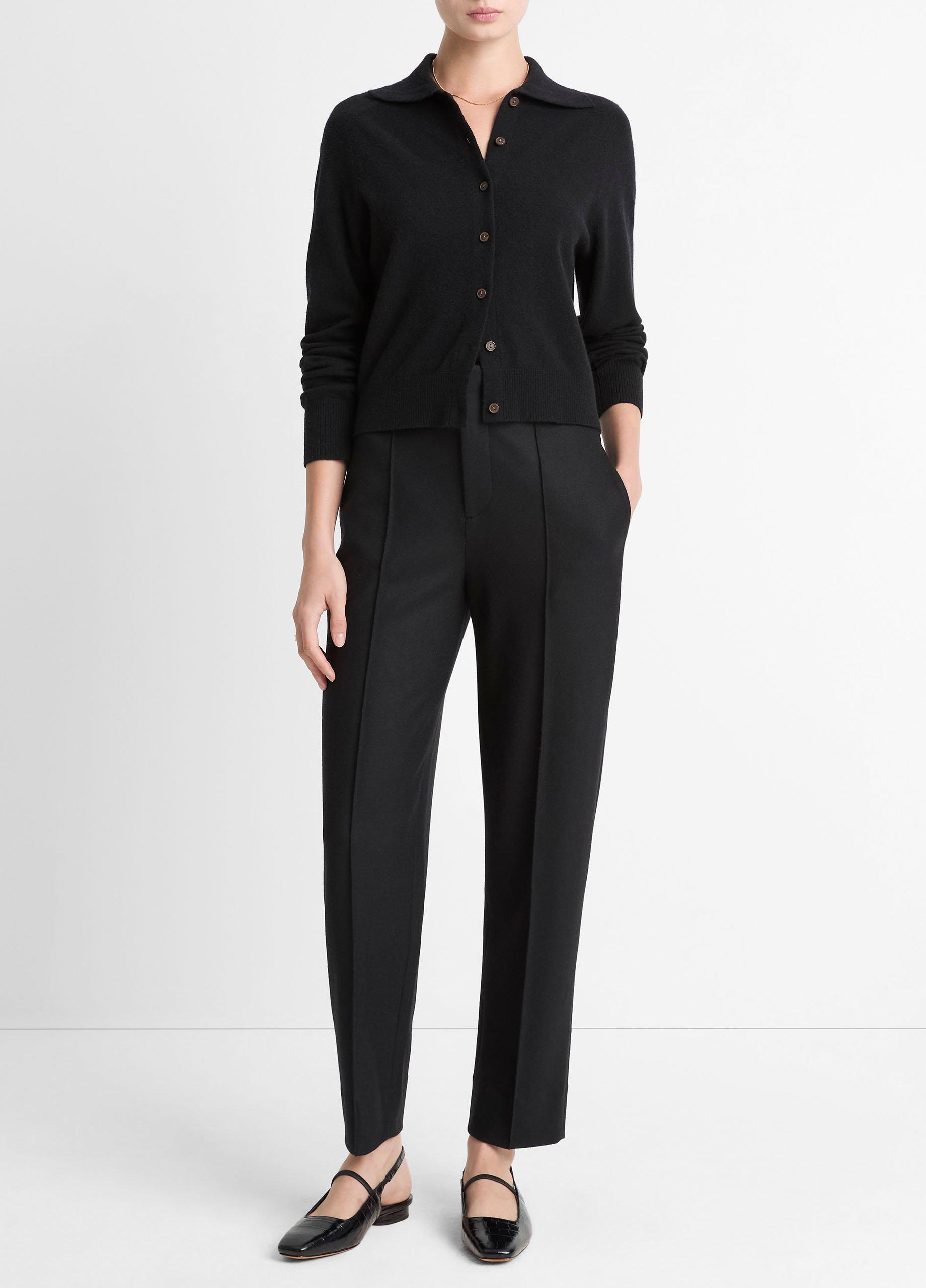 Italian Wool-Blend High-Waist Carrot-Leg Trouser image number 0