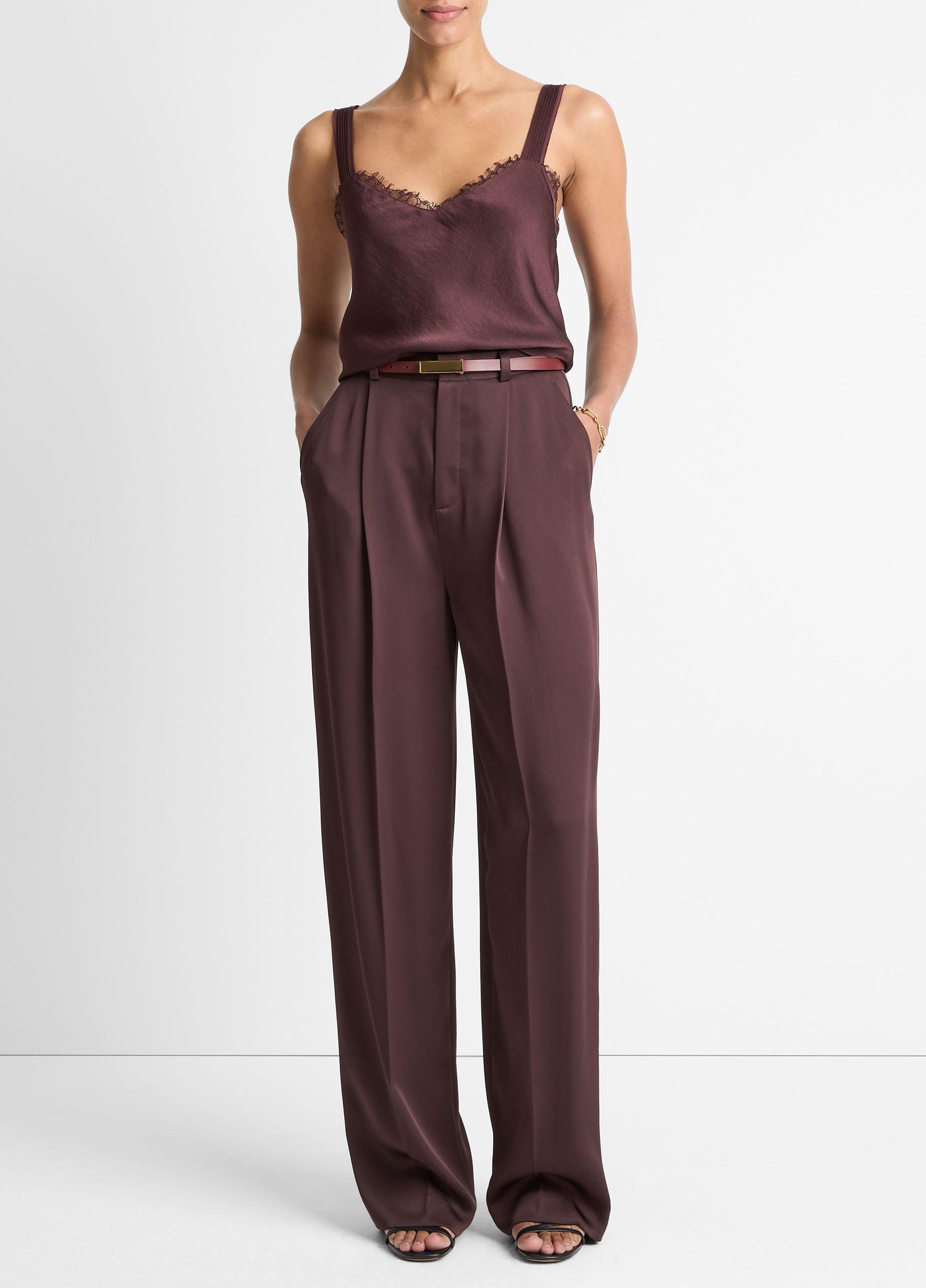 Satin Pleated Wide-Leg Trouser image number 0