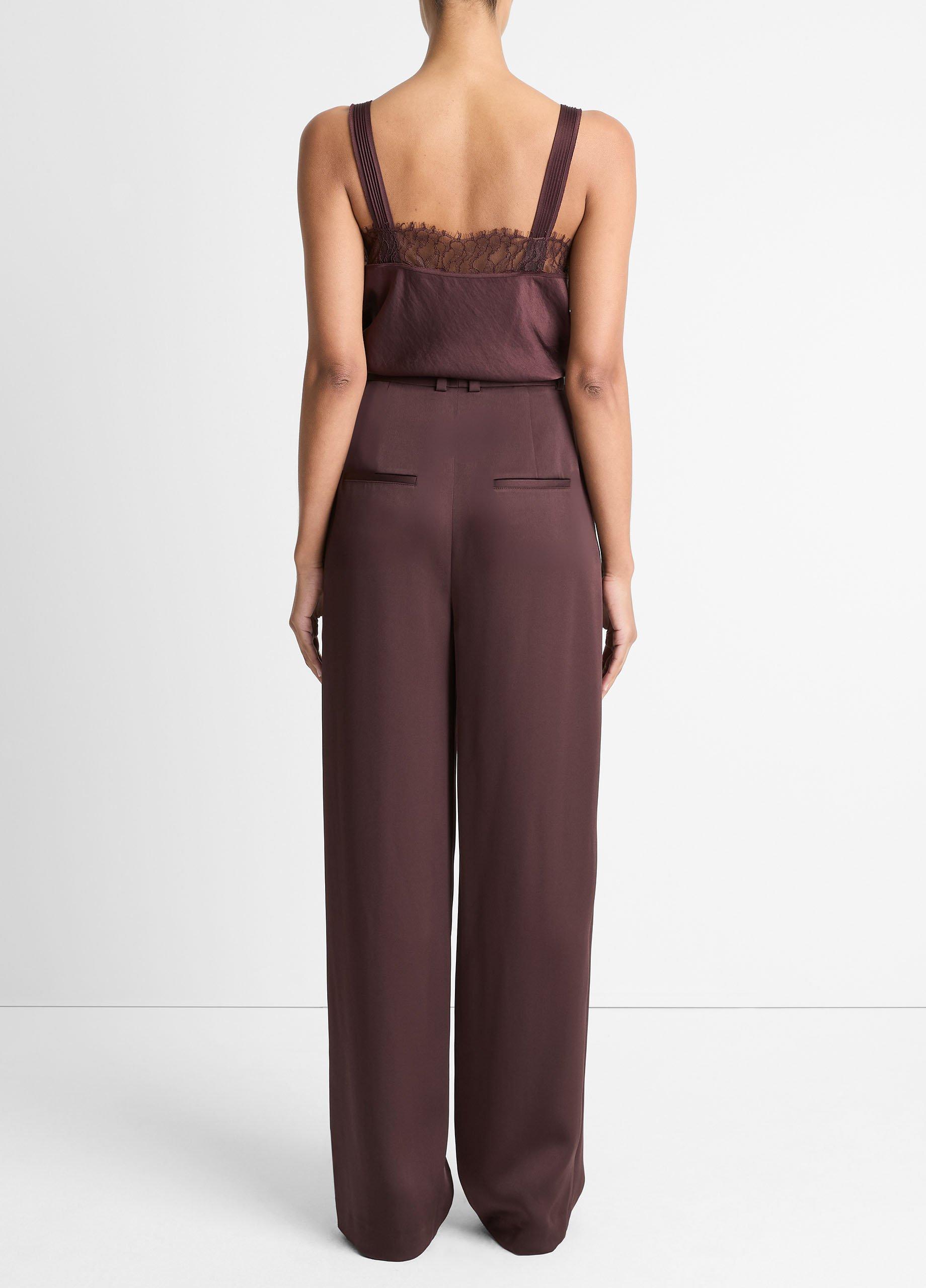 Satin Pleated Wide-Leg Trouser image number 2