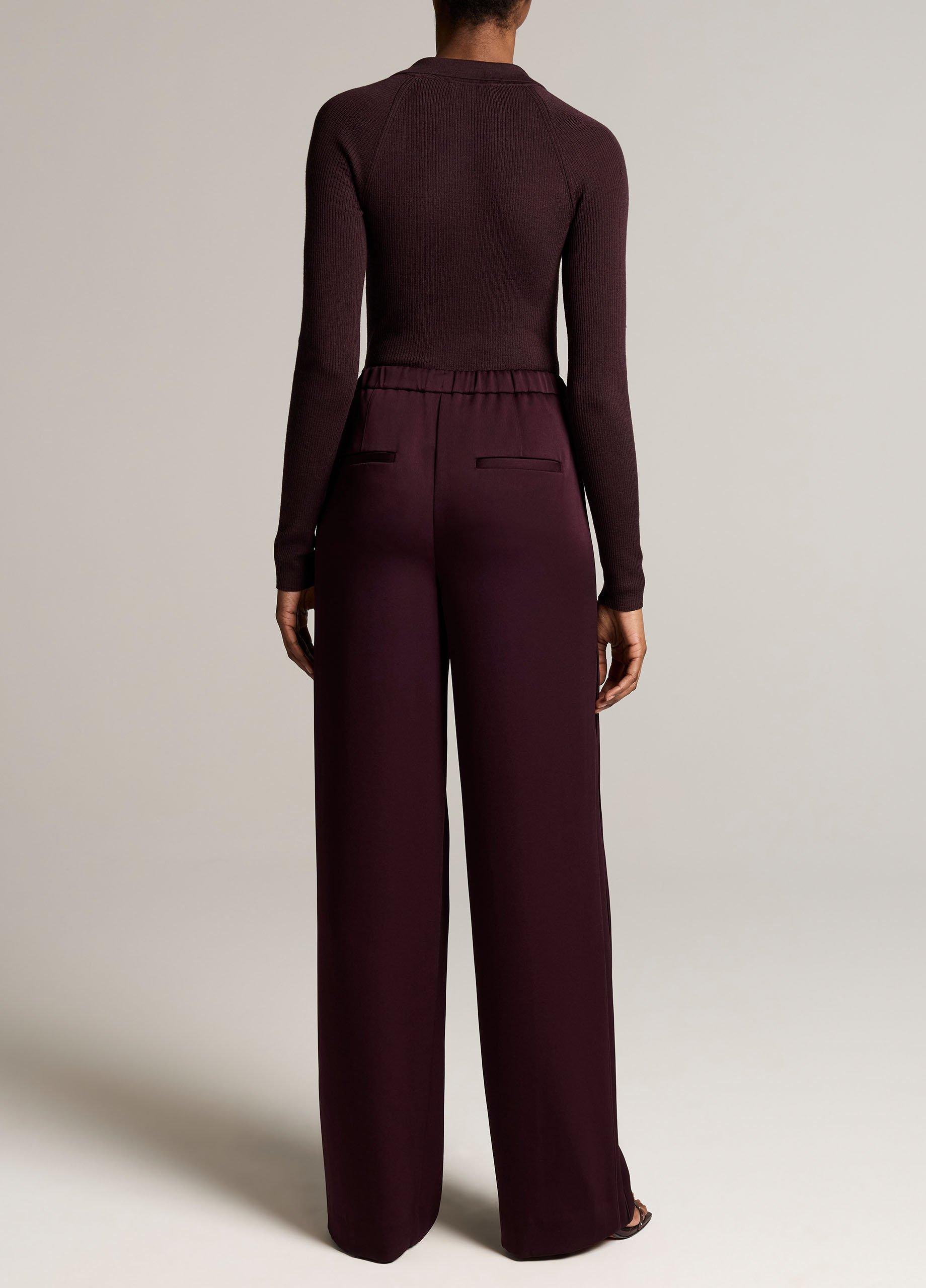 Satin Mid-Rise Drawstring Pant image number 2