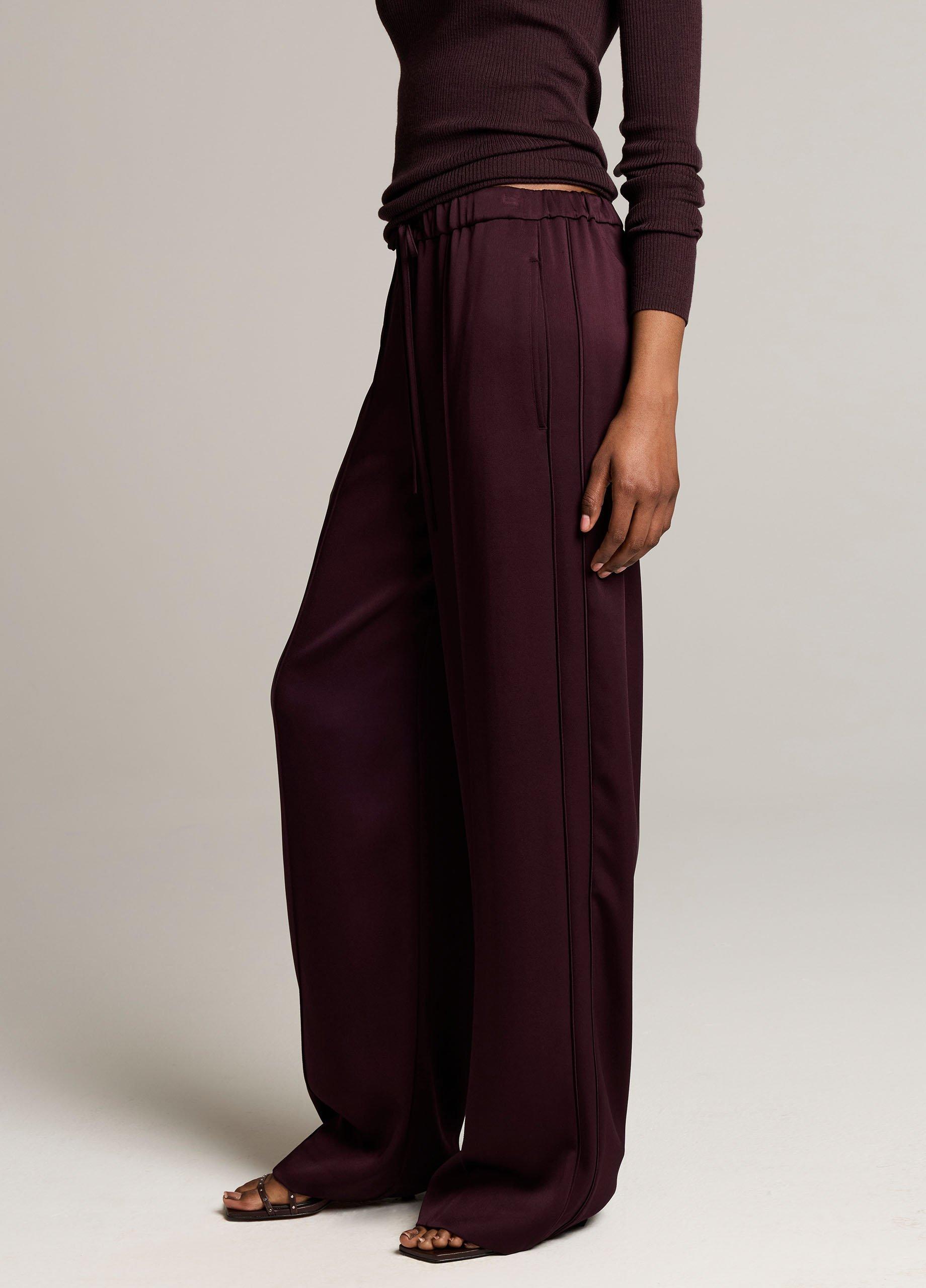 Satin Mid-Rise Drawstring Pant image number 3