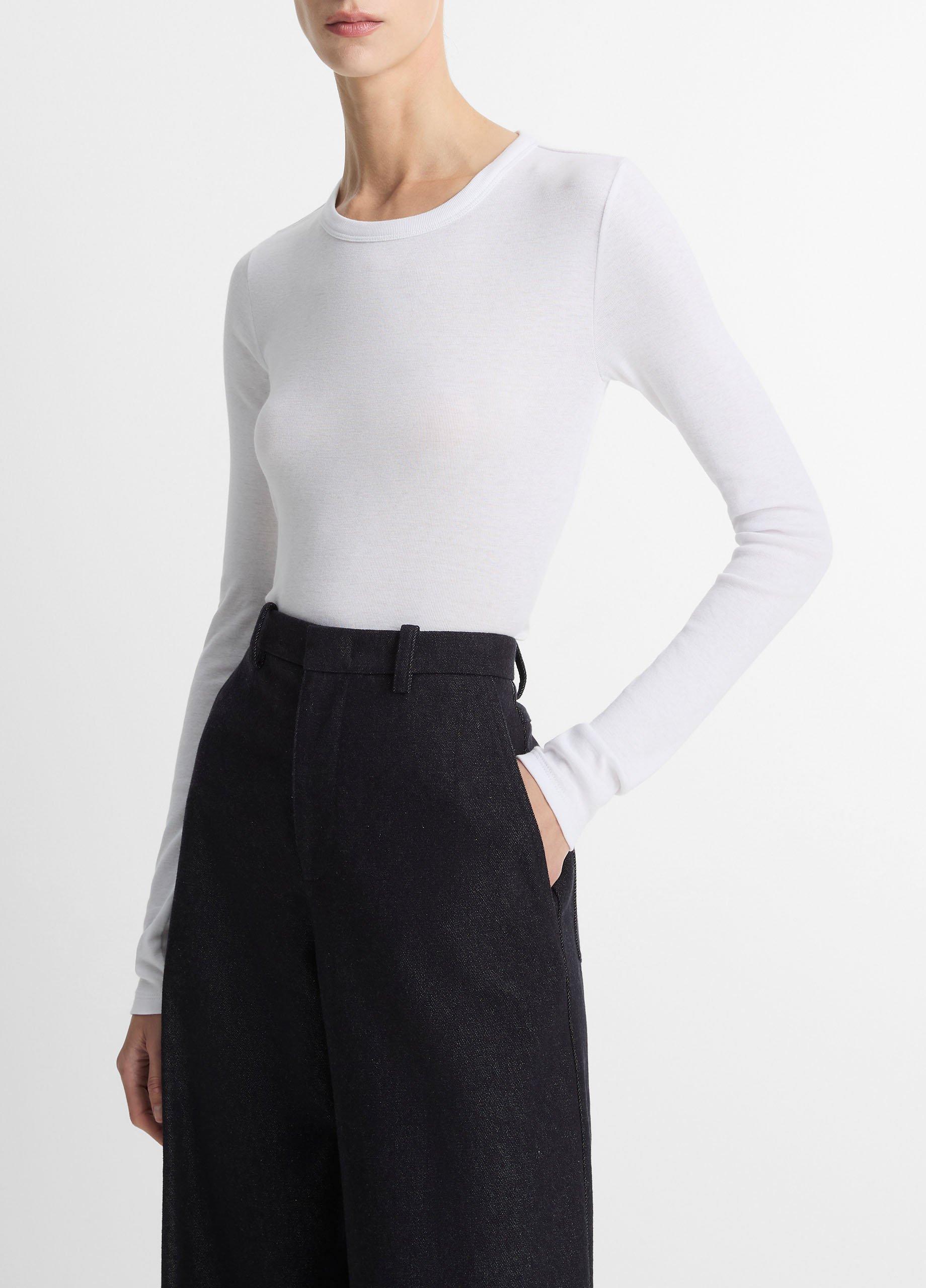 Essential Pima Cotton-Blend Long-Sleeve T-Shirt image number 1