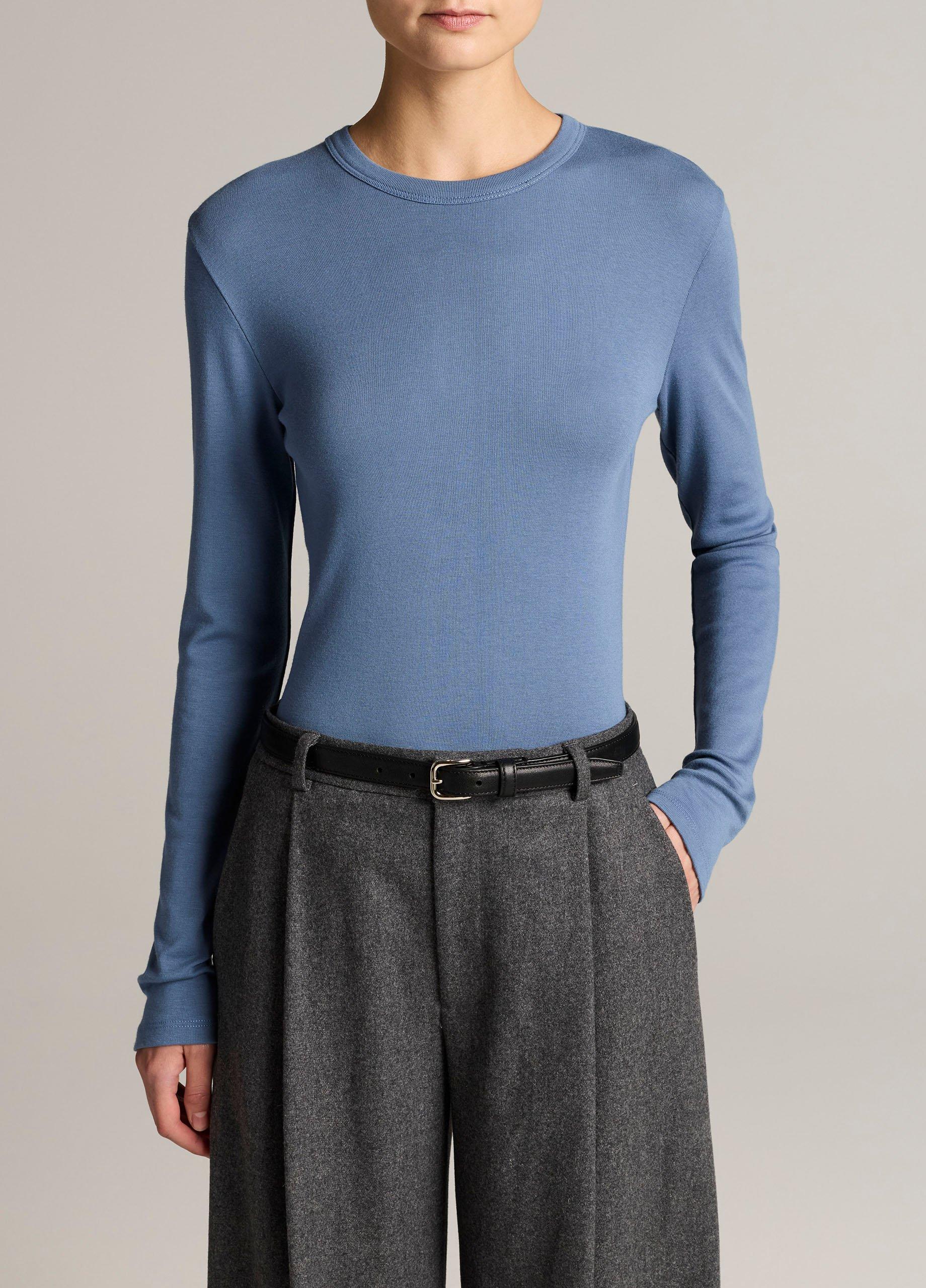 Essential Pima Cotton-Blend Long-Sleeve T-Shirt image number 0