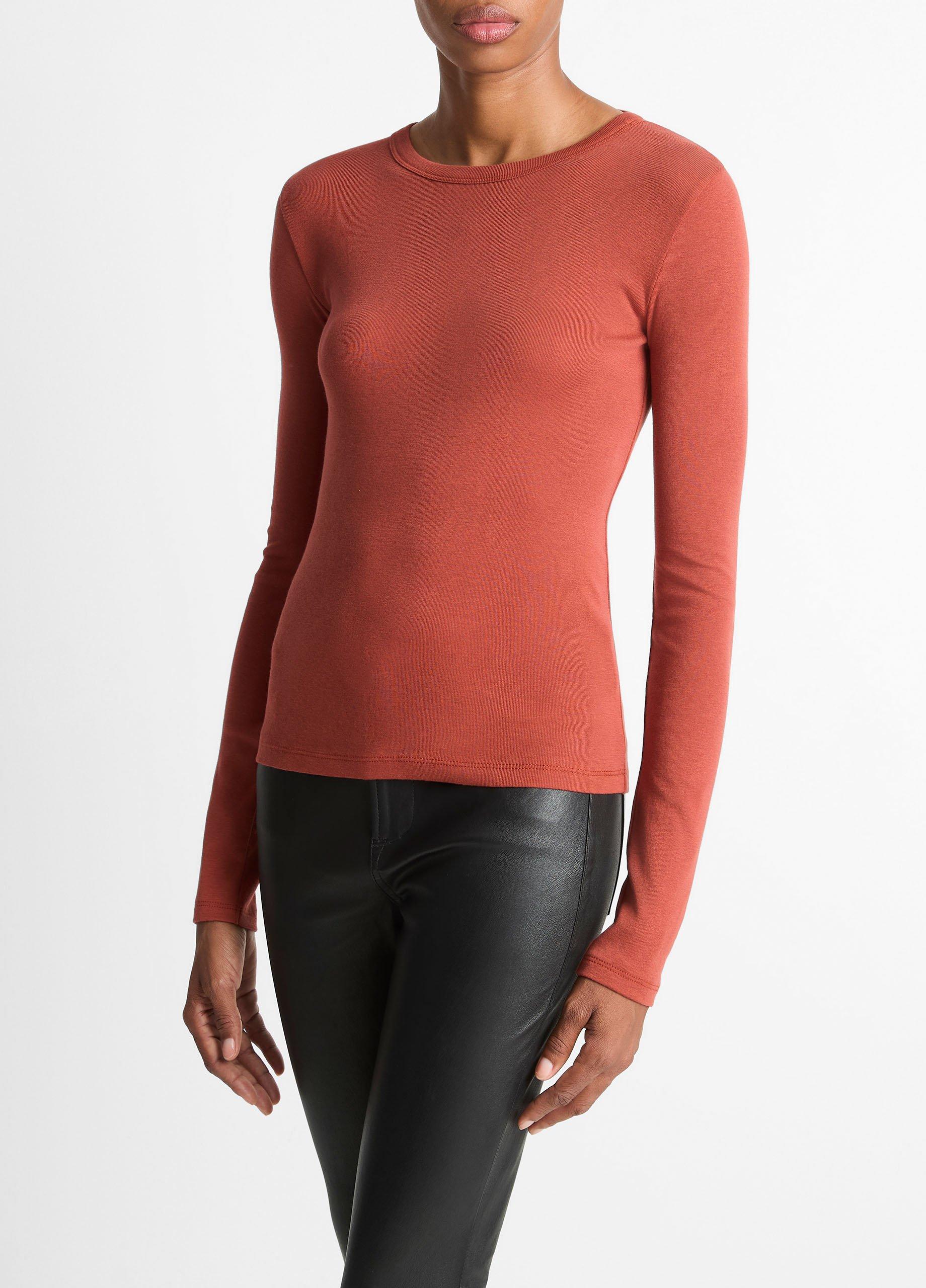 Essential Pima Cotton-Blend Long-Sleeve T-Shirt image number 1