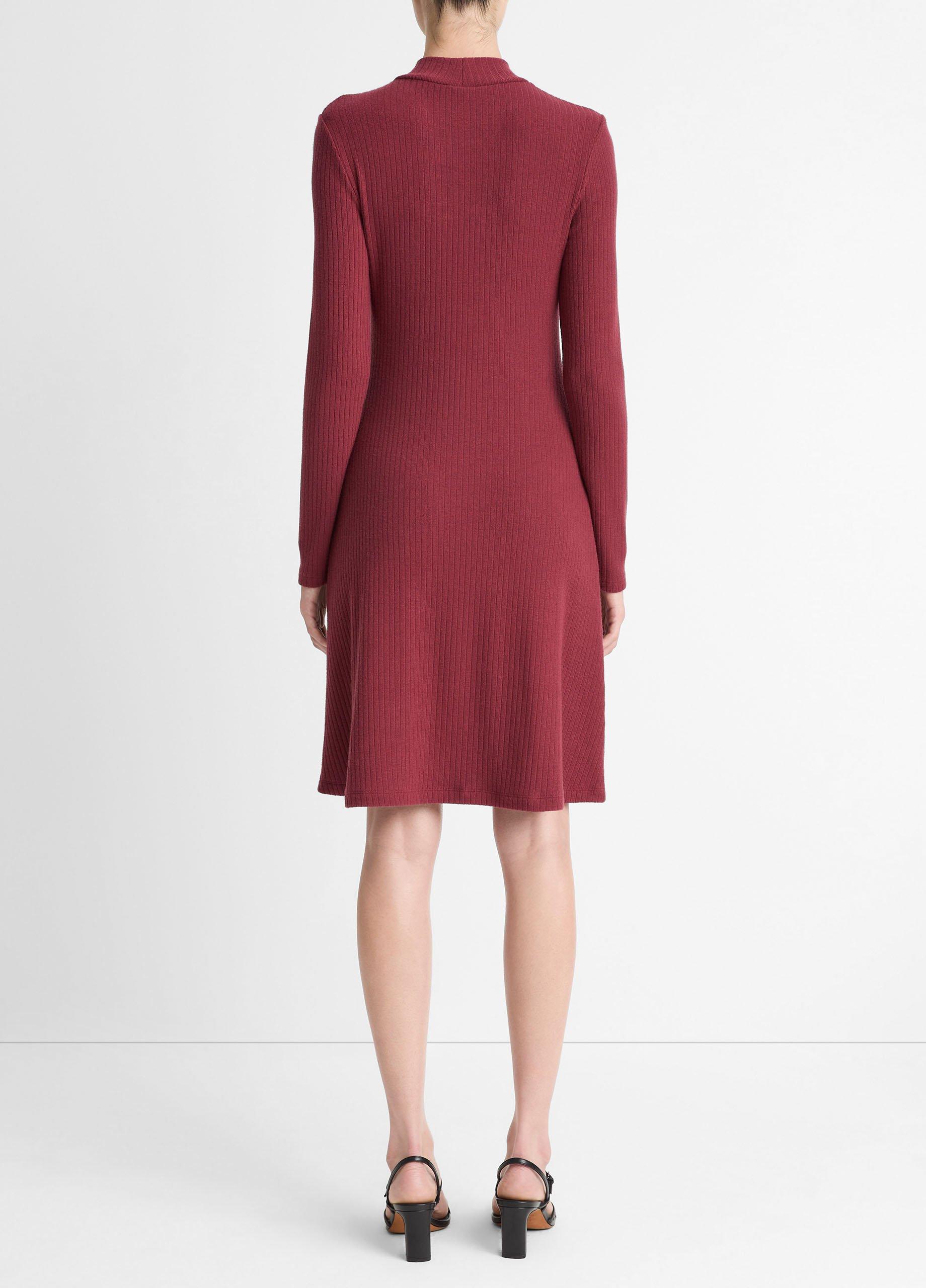 Cozy Rib Mock-Neck Long-Sleeve Dress image number 2