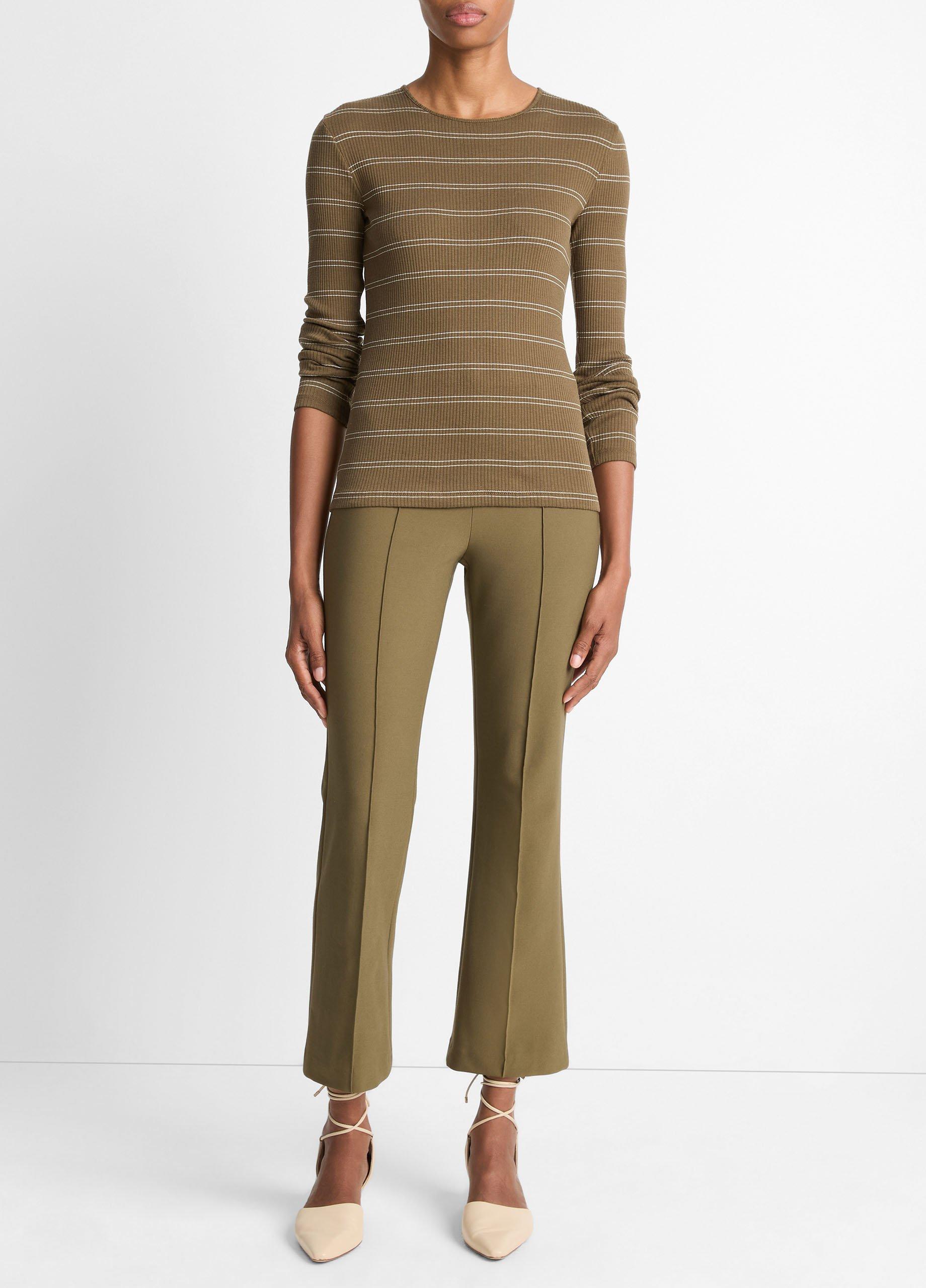 Striped Ribbed Pima Cotton Long-Sleeve T-Shirt image number 3