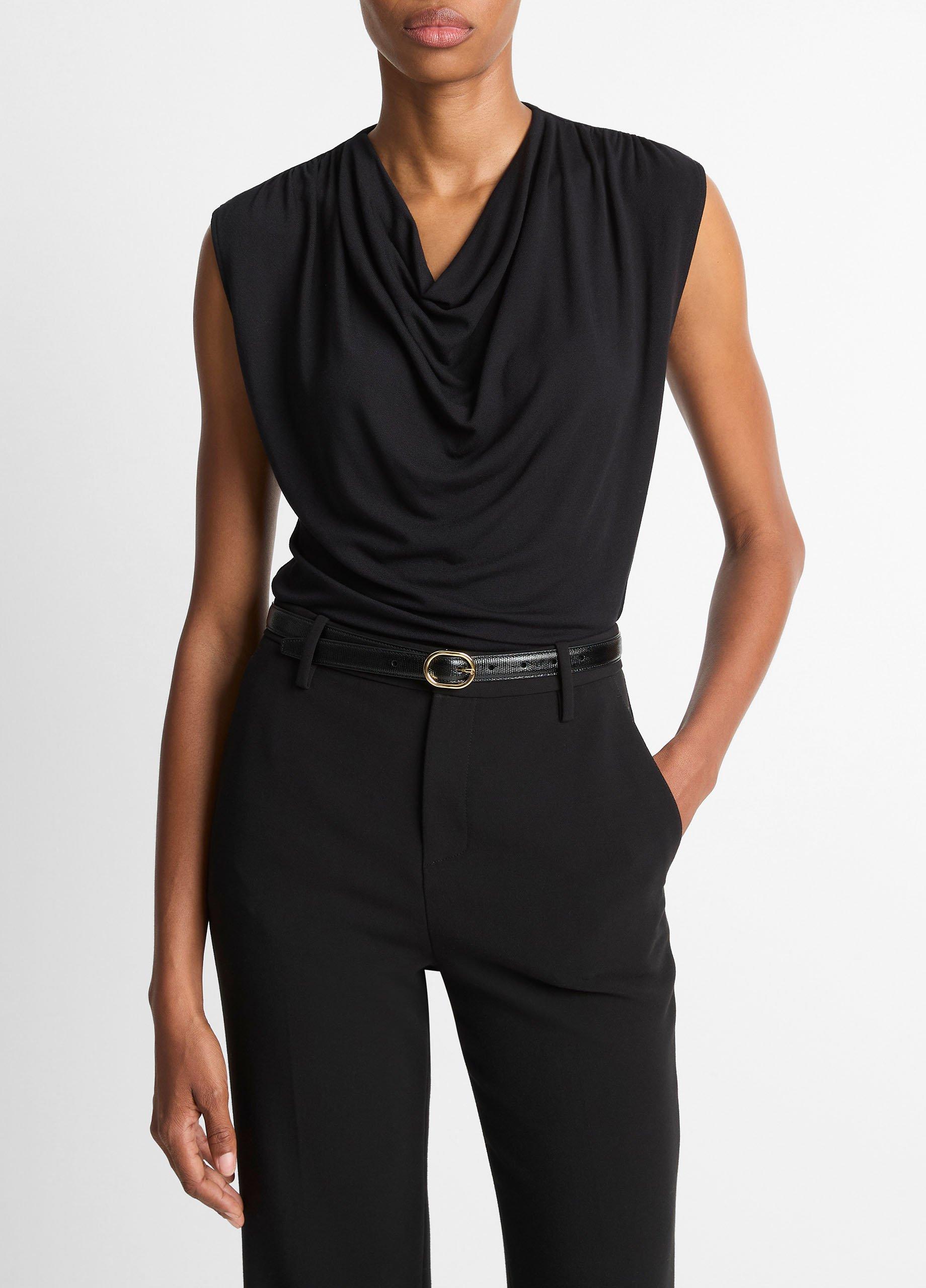 Jersey Draped Cowl-Neck Top in Tank Tops | Vince
