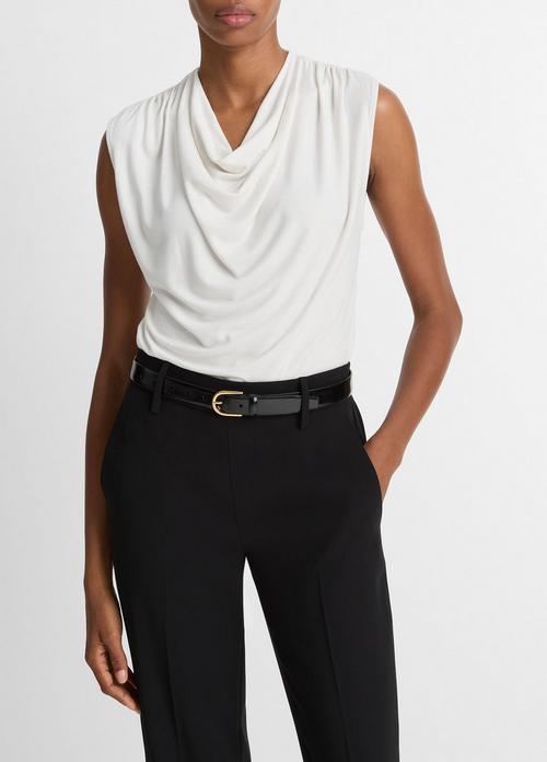 Jersey Draped Cowl-Neck Top