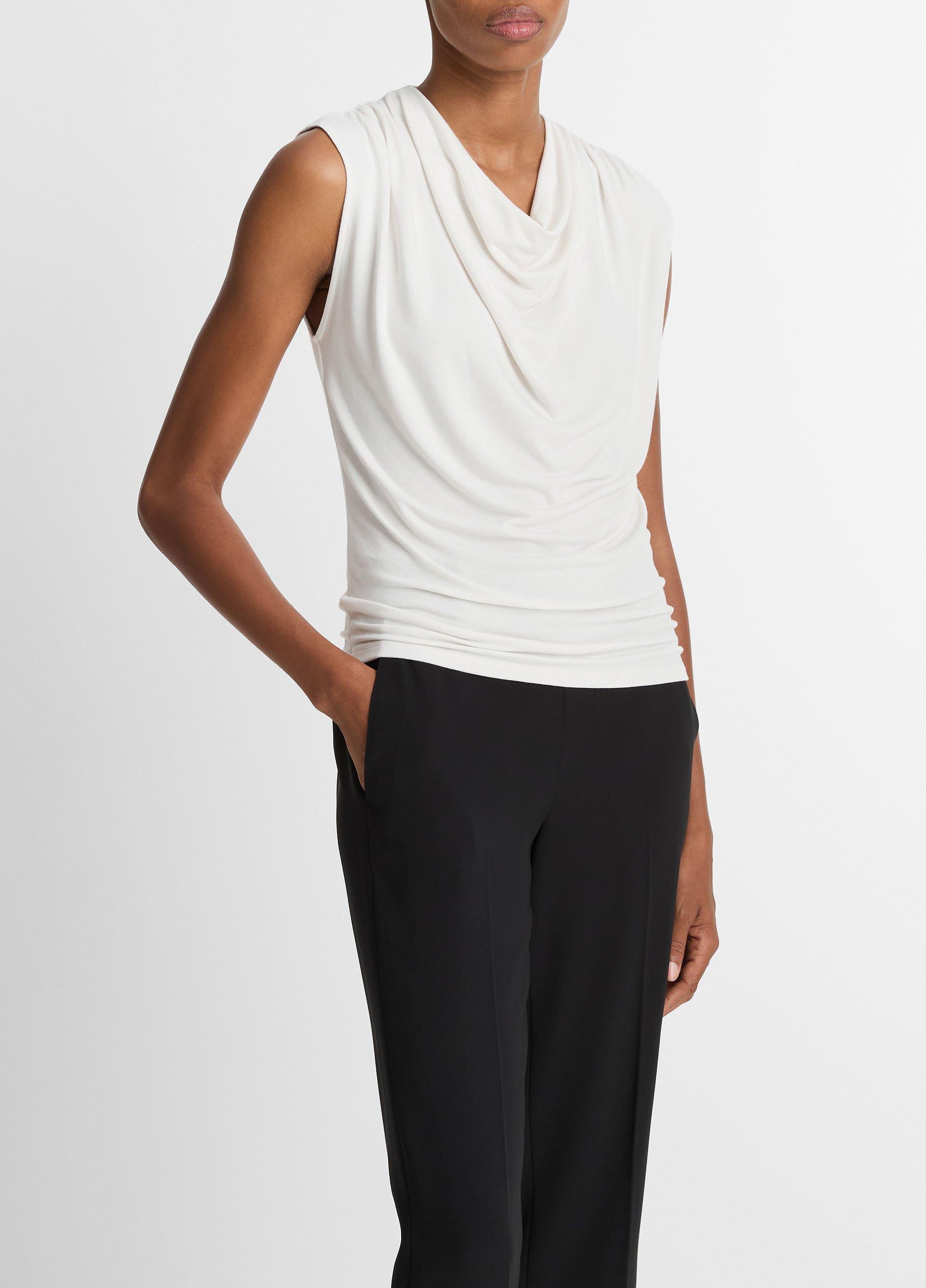 Jersey Draped Cowl-Neck Top image number 1